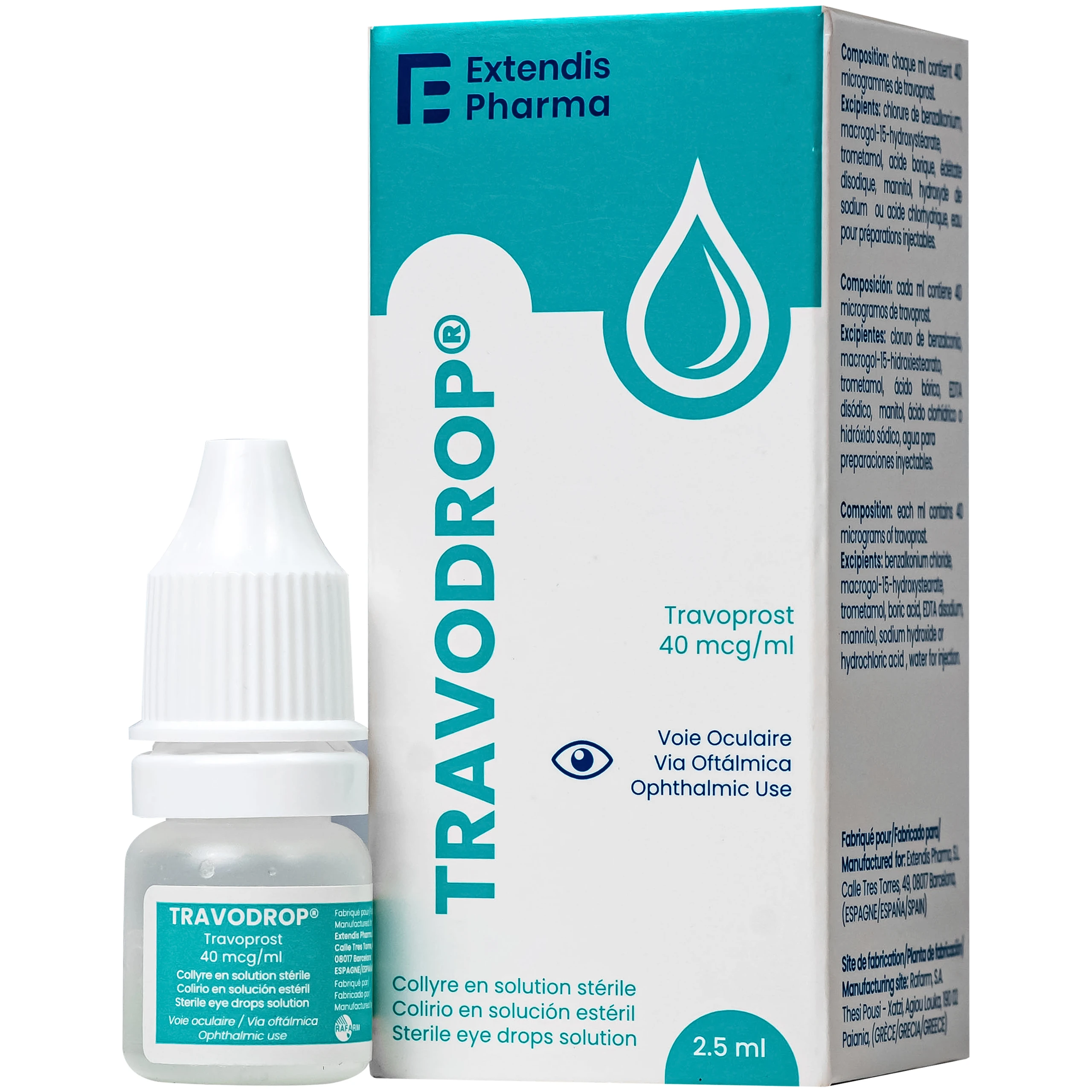 Thuốc nhỏ mắt Travodrop Rafarm điều trị tăng nhãn áp và Glocom (2.5ml) 1