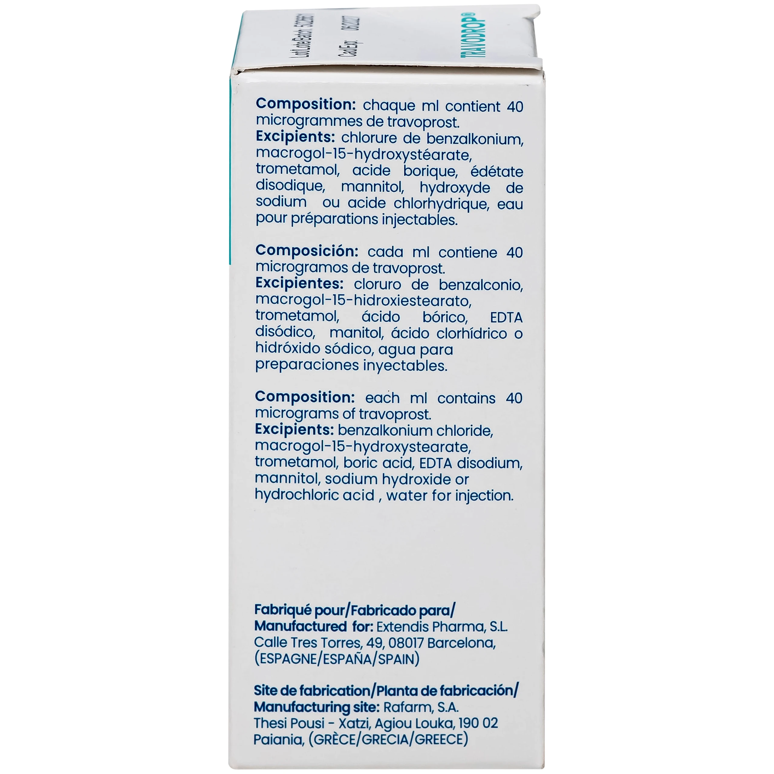 Thuốc nhỏ mắt Travodrop Rafarm điều trị tăng nhãn áp và Glocom (2.5ml) 4
