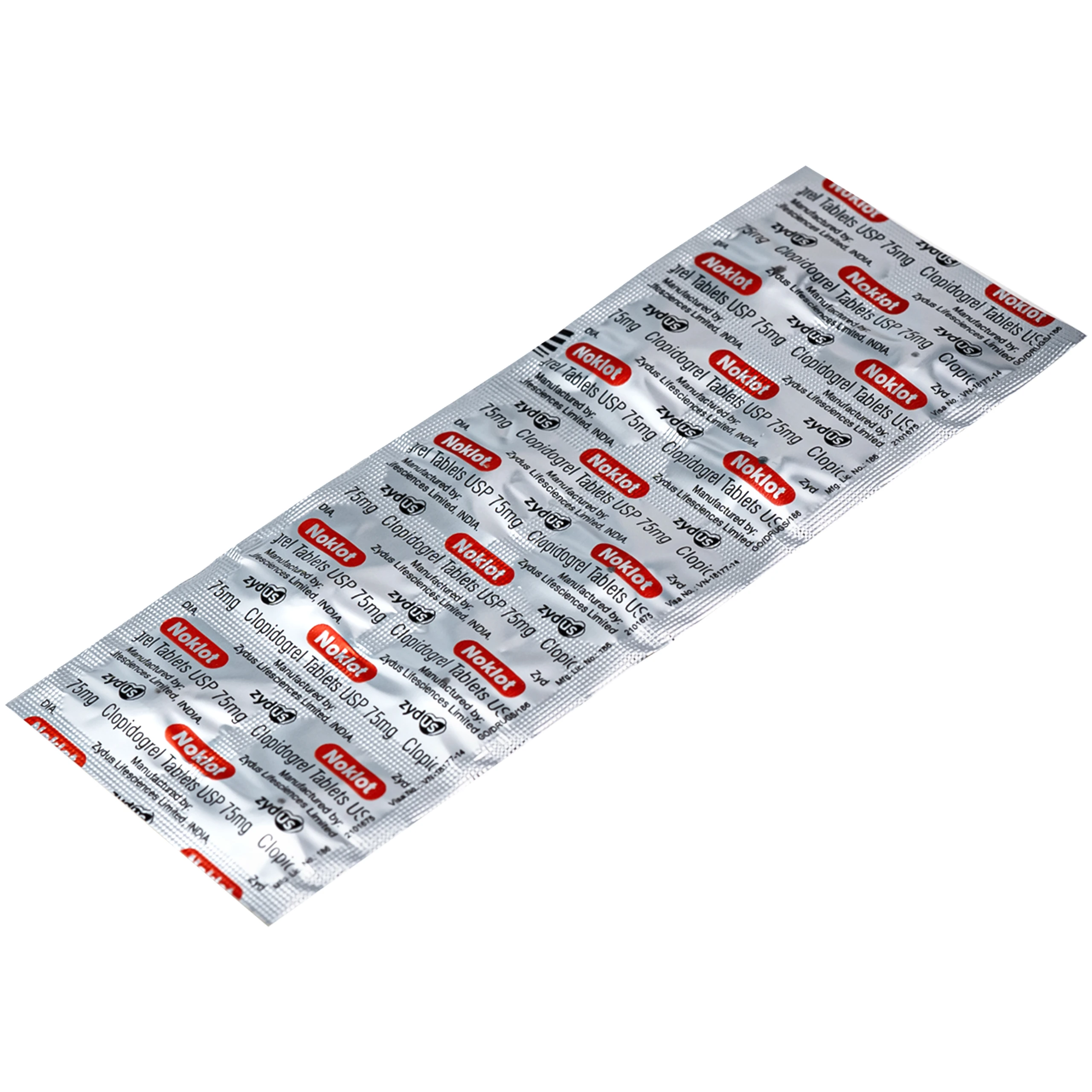 Thuốc Noklot 75mg Zydus phòng ngừa biến cố xơ vữa động mạch (10 vỉ x 10 viên) 5