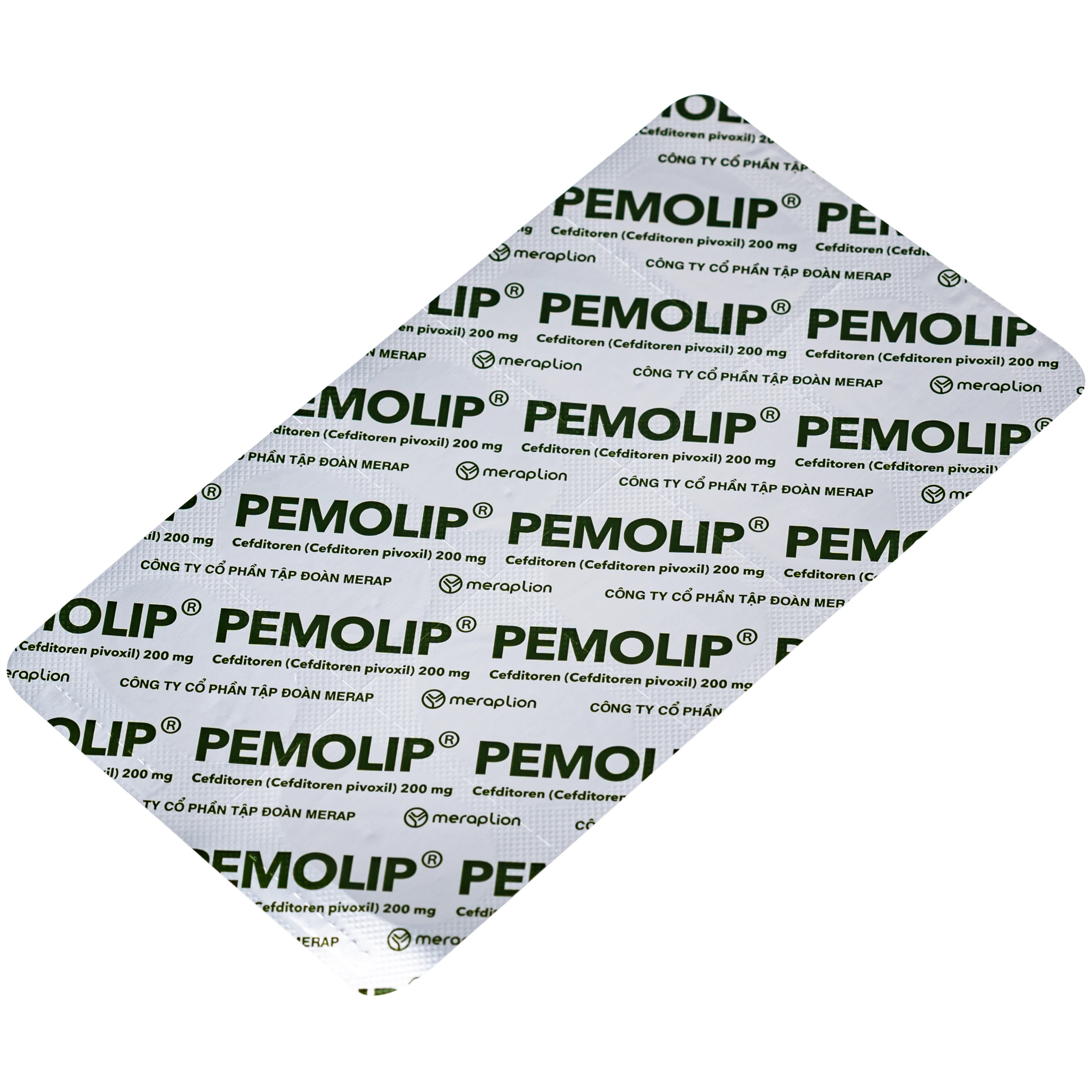 Thuốc Pemolip 200mg Meraplion điều trị các nhiễm khuẩn từ nhẹ đến vừa bởi các chủng vi sinh vật (2 vỉ x 10 viên) 6