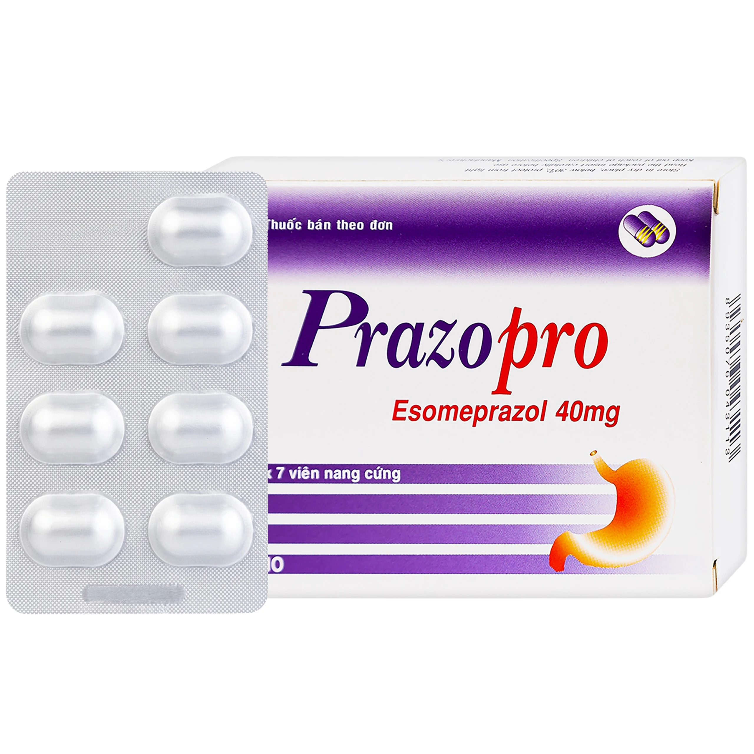 Thuốc Prazopro 40 TV.Pharm điều trị loét dạ dày - tá tràng lành tính (2 vỉ x 7 viên) 1