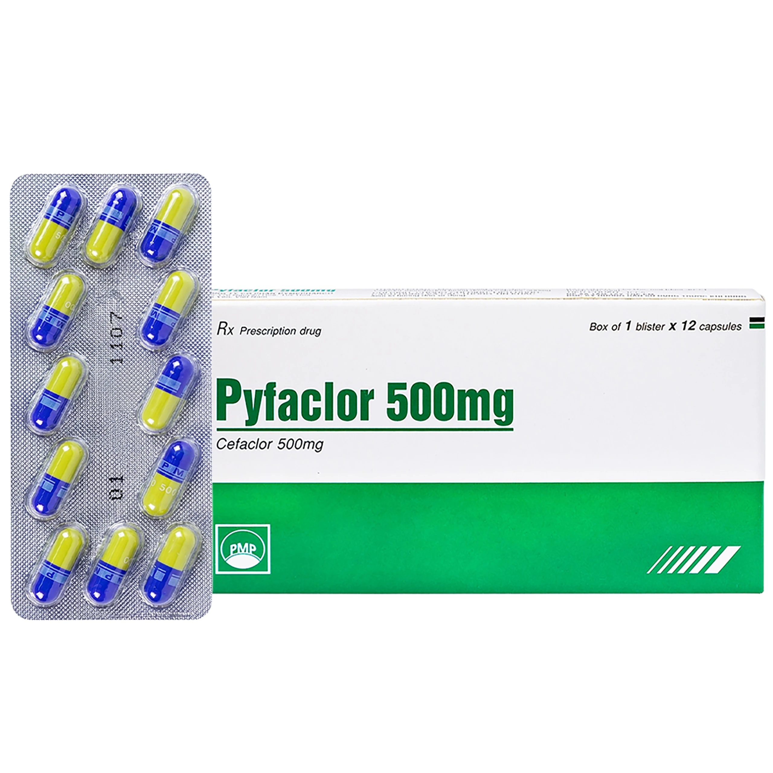 Thuốc Pyfaclor 500mg Pymepharco điều trị viêm tai giữa, nhiễm khuẩn đường hô hấp (1 vỉ x 12 viên)