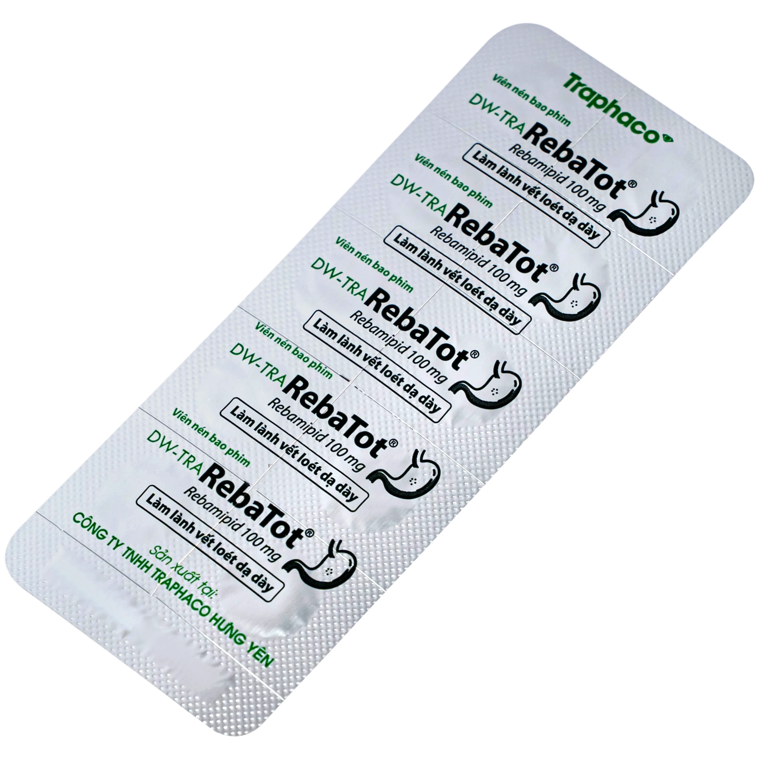 Thuốc Rebamipid 100mg Traphaco điều trị loét dạ dày (3 vỉ x 10 viên)