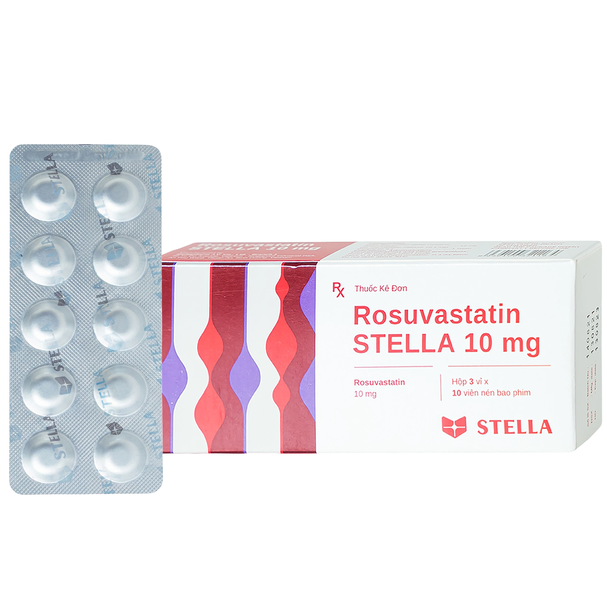 Thuốc Rosuvastatin Stella 10mg điều trị tăng cholesterol máu (3 vỉ x 10 viên)