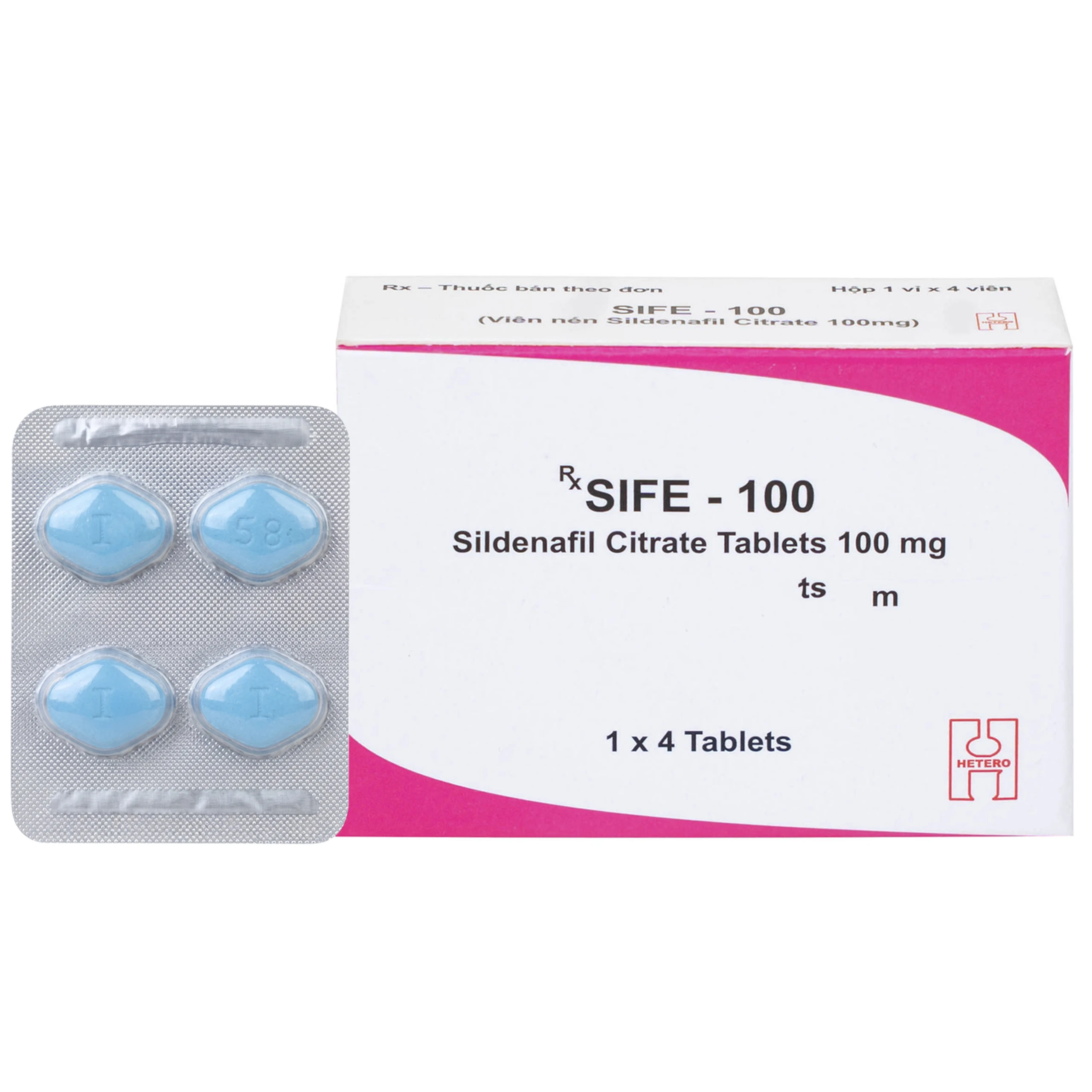 Thuốc Sife-100mg Hetero điều trị rối loạn chức năng cương dương ở nam giới (5 hộp x 4 viên) 1