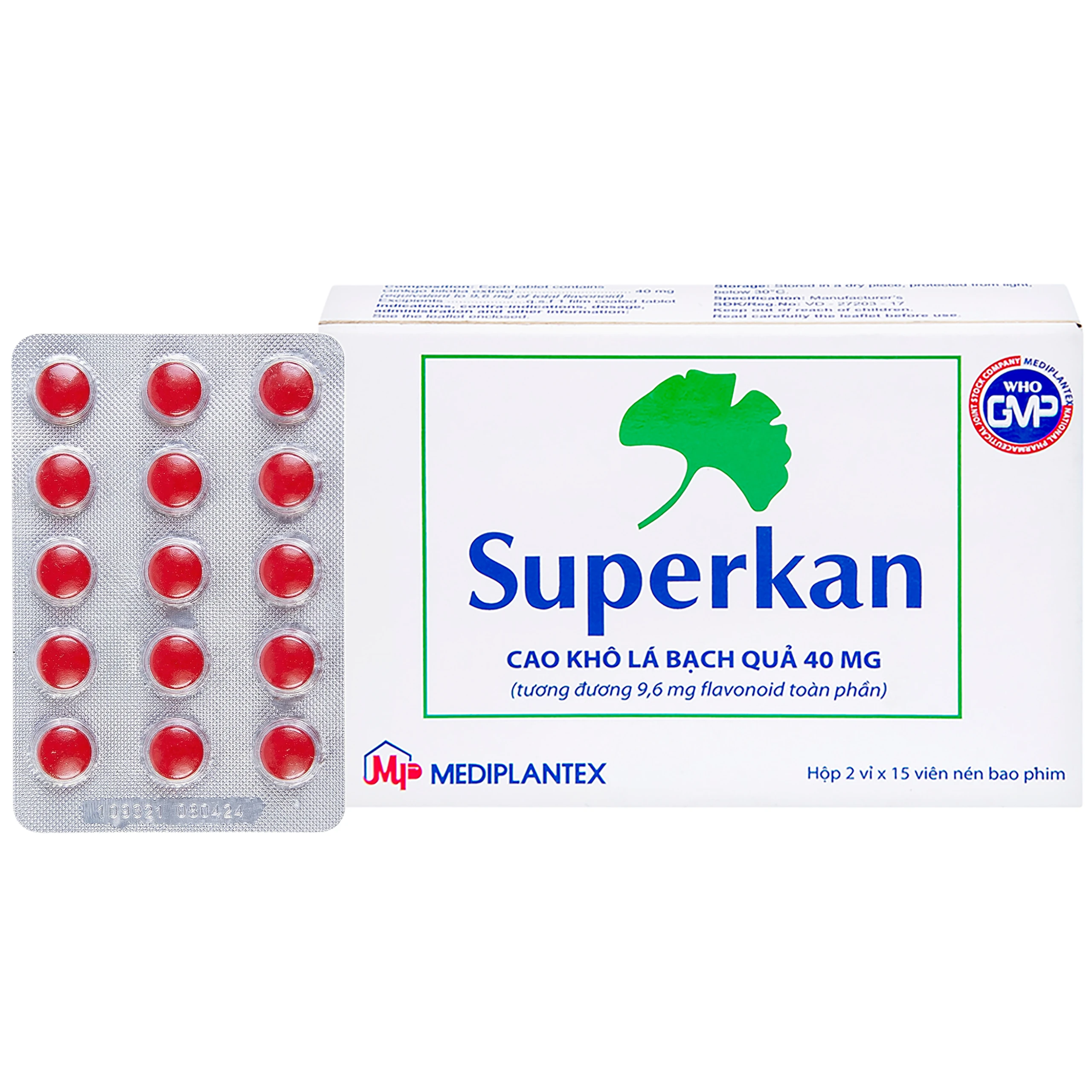 Thuốc Superkan Mediplantex điều trị mất trí nhớ ngắn hạn (2 vỉ x 15 viên)
