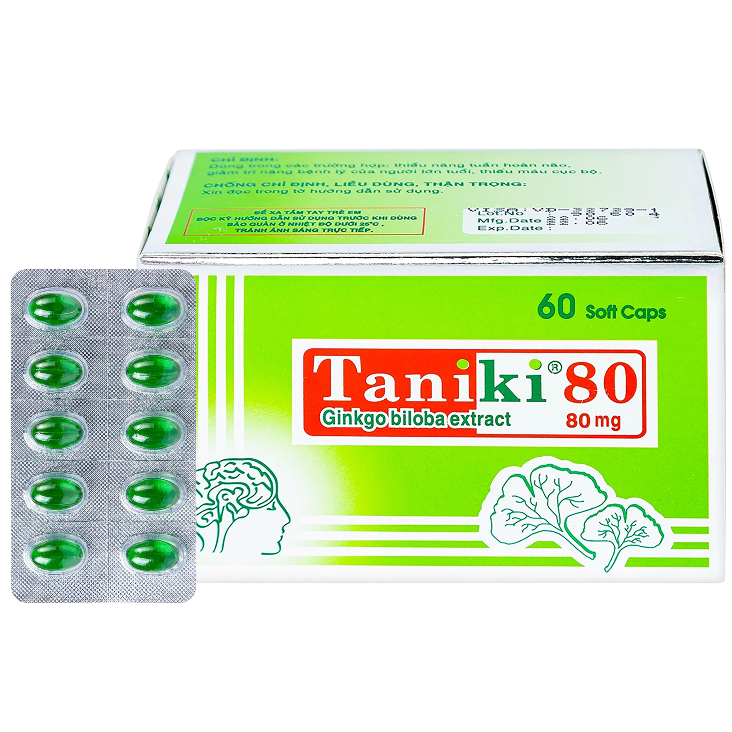 Thuốc Taniki 80 điều trị thiểu năng tuần hoàn não (60 viên)