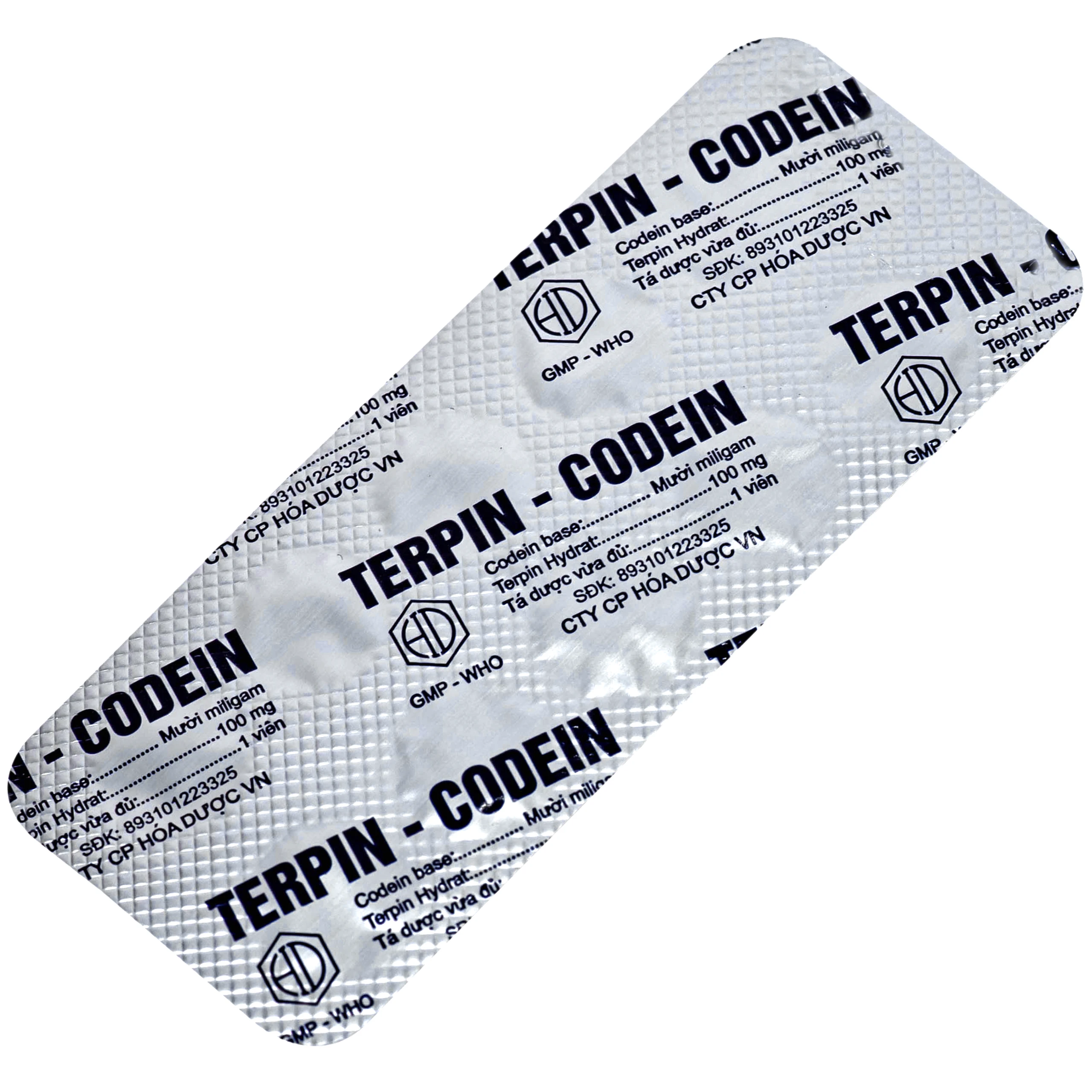 Thuốc Terpin-codein Hóa Dược điều trị giảm ho, long đờm hiệu quả (6 vỉ x 10 viên)