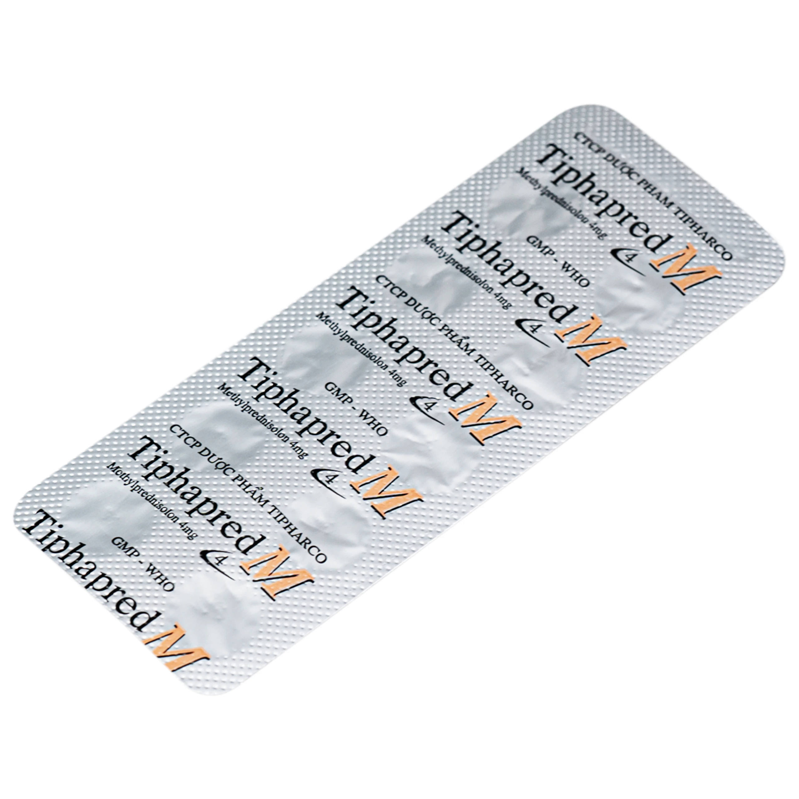 Thuốc Tiphapred M 4mg Tipharco điều trị viêm khớp dạng thấp, lupus ban đỏ, hen phế quản và các bệnh dị ứng nặng (10 vỉ 10 viên) 5