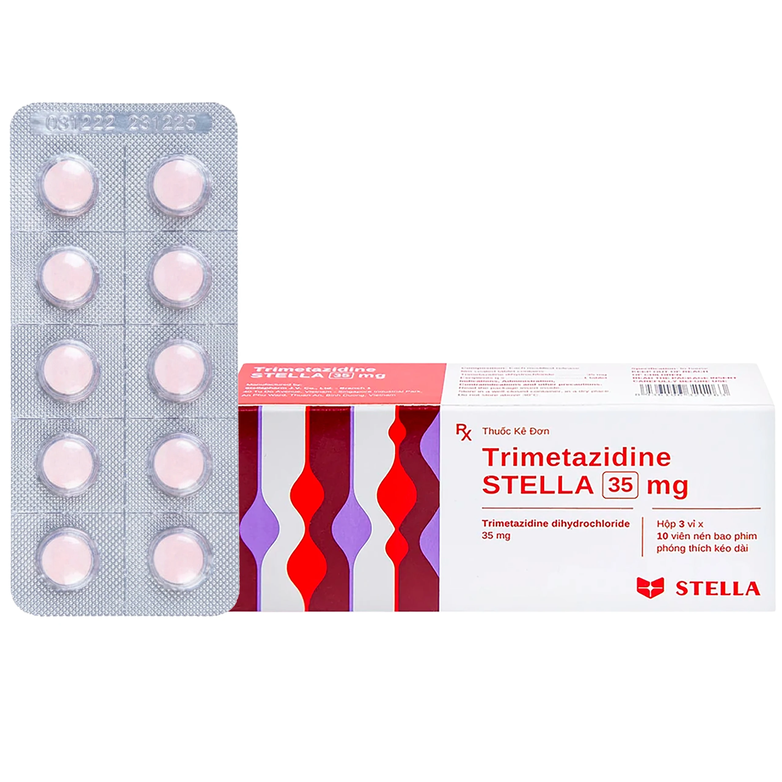 Thuốc Trimetazidine Stella 35mg điều trị đau thắt ngực ổn định (3 vỉ x 10 viên)