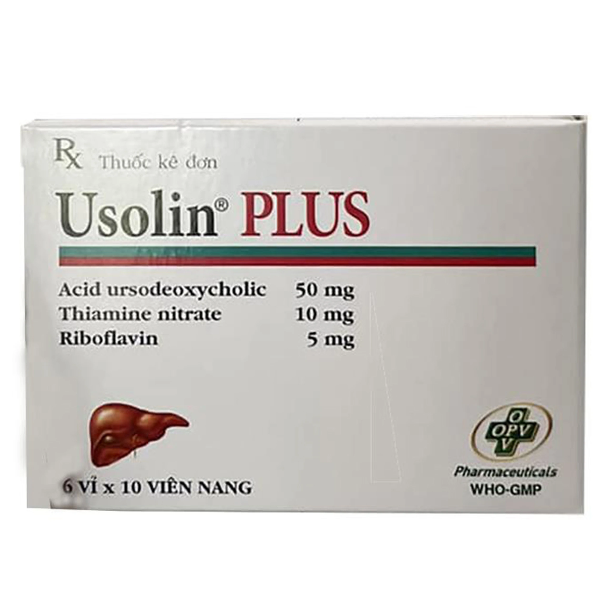 Thuốc Usolin Plus OPV hỗ trợ điều trị một số bệnh gan mãn tính (6 vỉ x 10 viên)