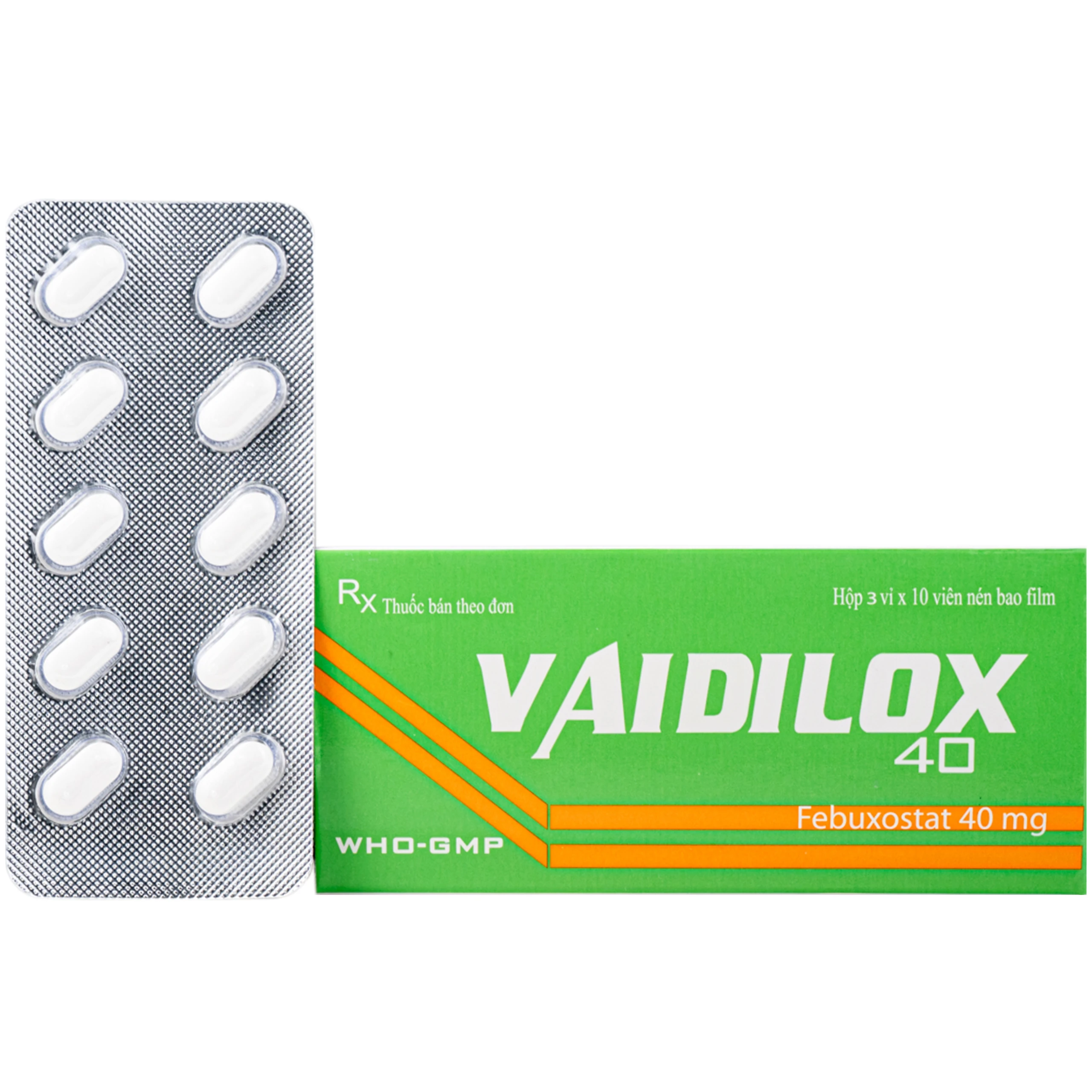 Thuốc Vaidilox 40m Armephaco điều trị tăng acid uric mạn tính (3 vỉ x 10 viên) 1