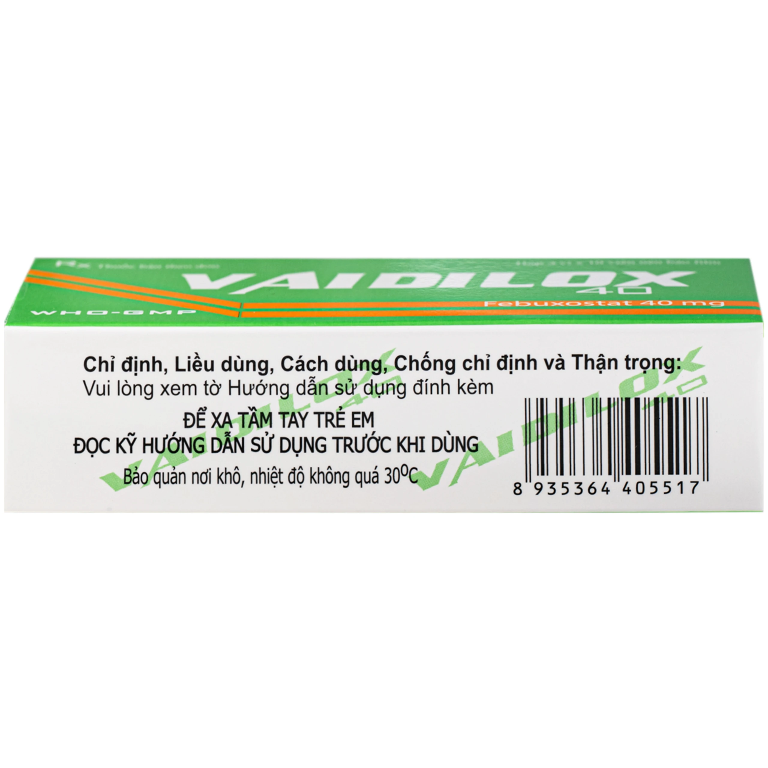 Thuốc Vaidilox 40m Armephaco điều trị tăng acid uric mạn tính (3 vỉ x 10 viên) 4