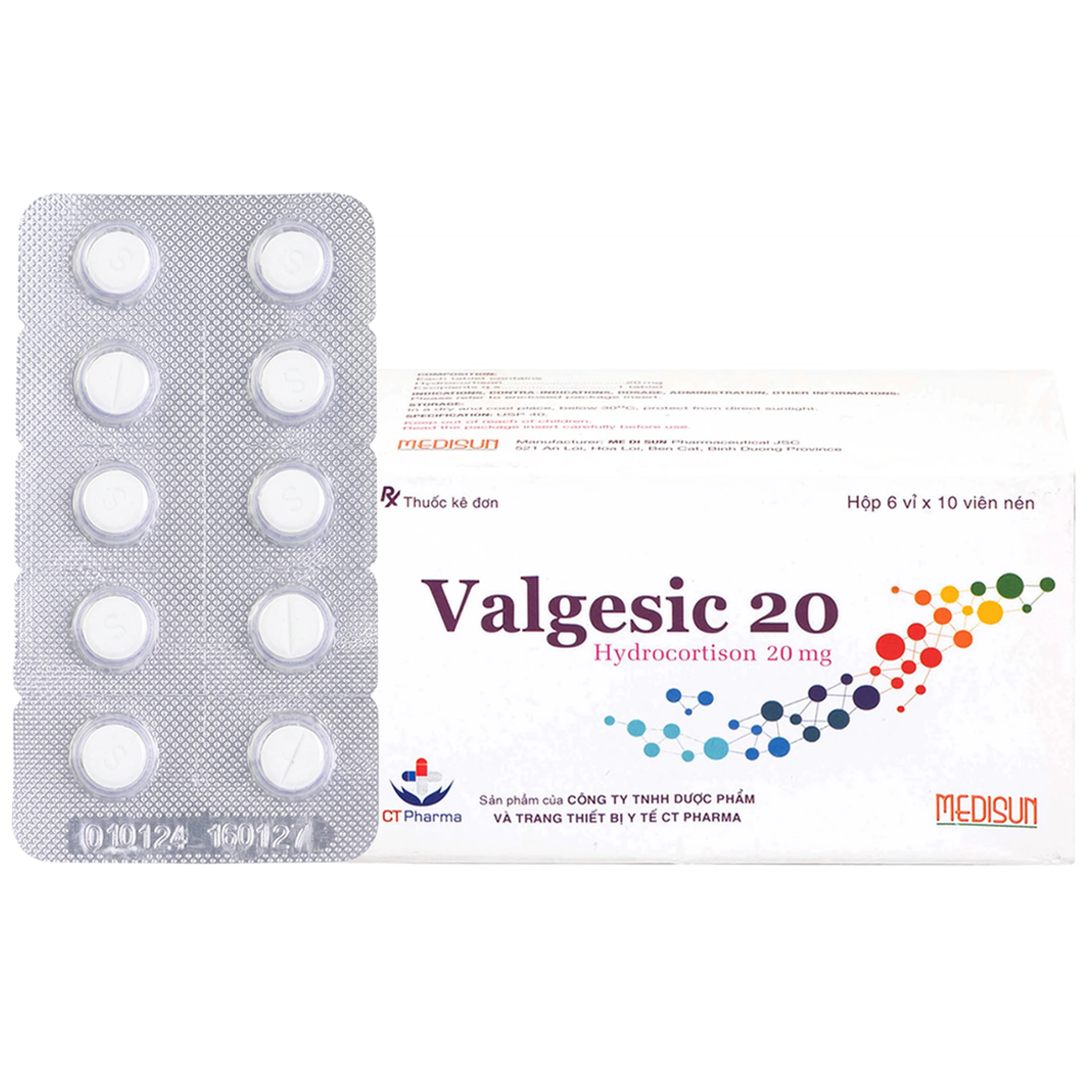 Valgesic 20mg Medisun liệu pháp thay thế tăng sản lượng thận ở trẻ (6 vỉ x 10 viên) 1