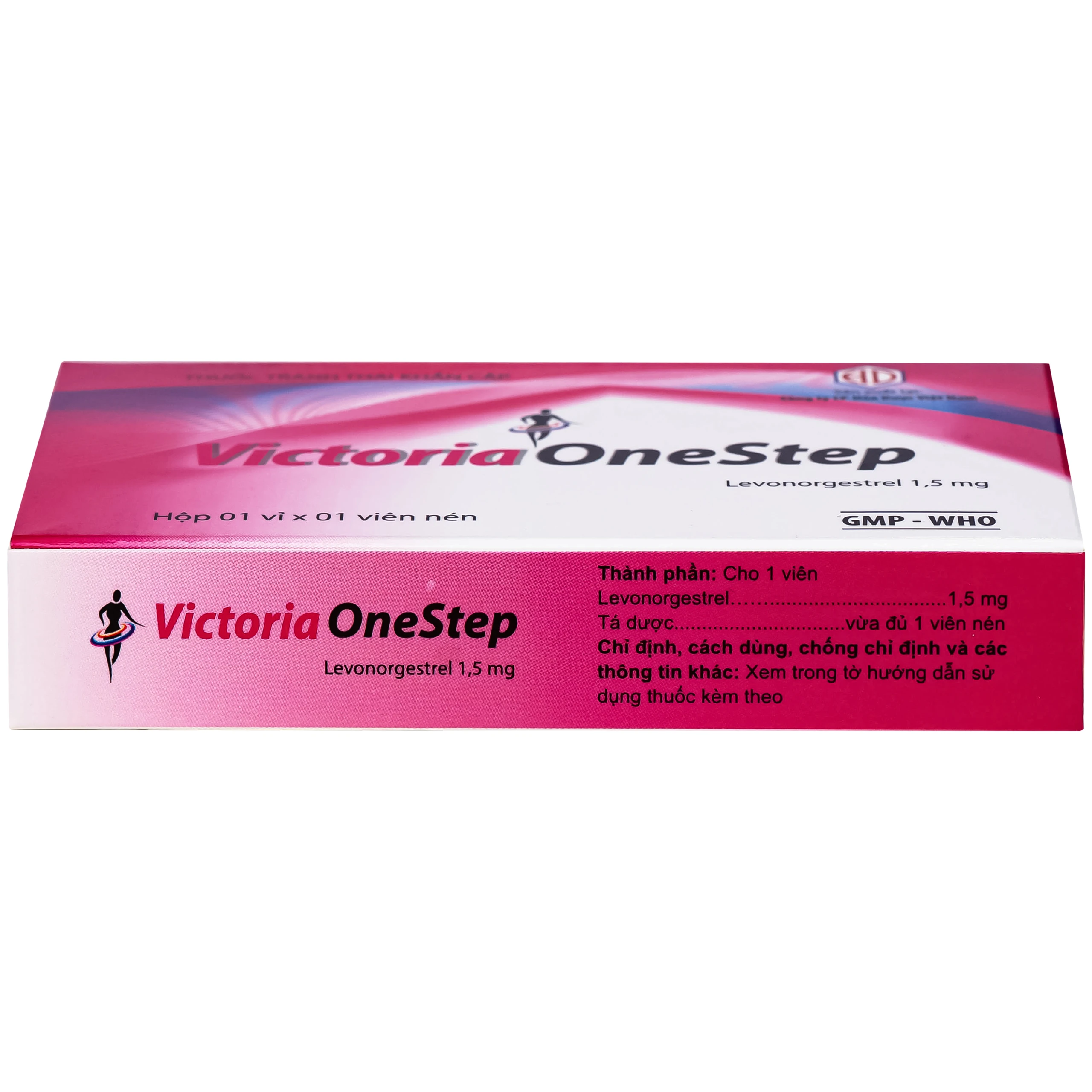 Thuốc Victoria 1,5mg Hóa Dược dùng để tránh thai khẩn cấp, dùng trong vòng 72 giờ sau giao hợp (1 vỉ x 1 viên)