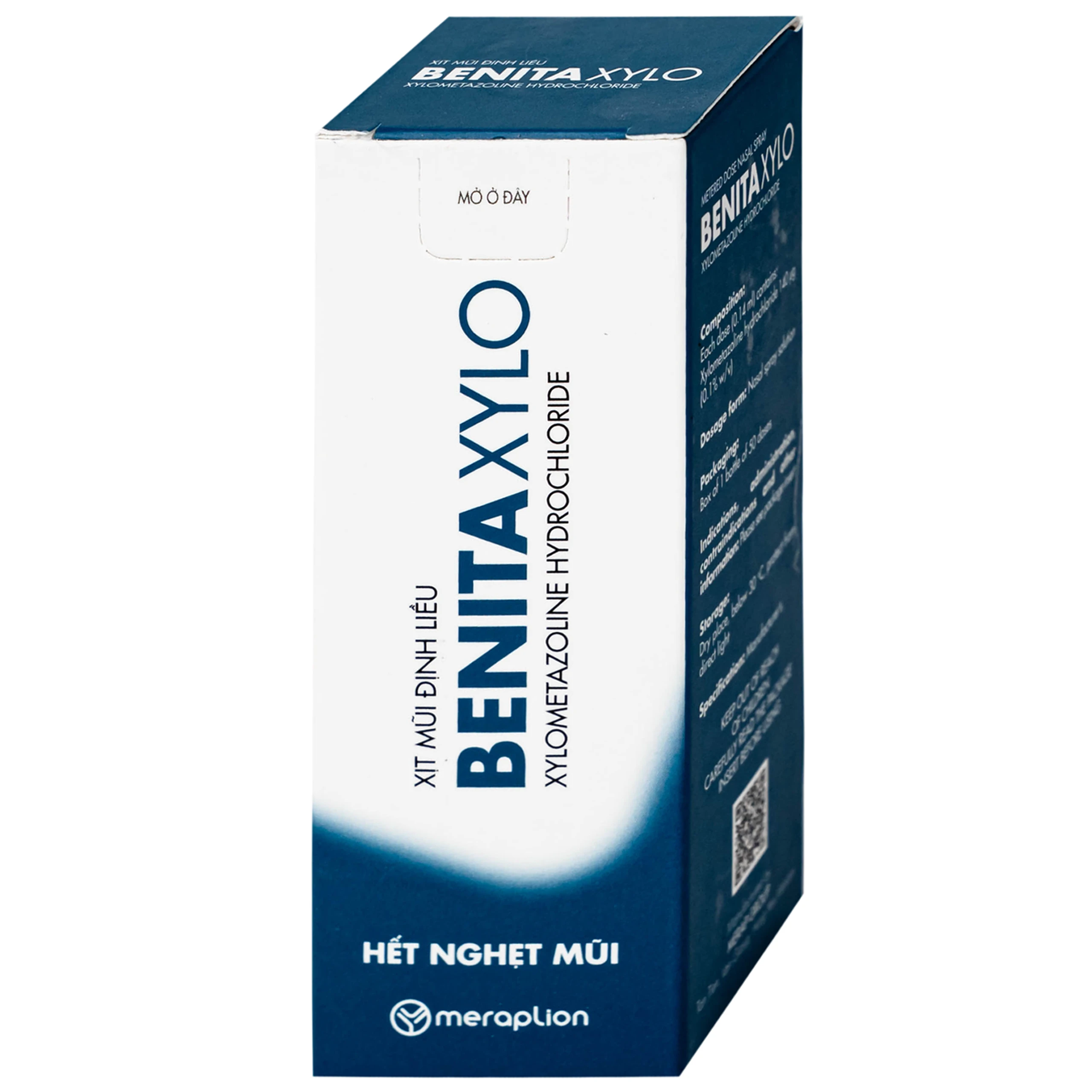 Thuốc xịt mũi Benita Xylo 0.1% Meraplion điều trị nghẹt mũi, sung huyết mũi (50 liều)