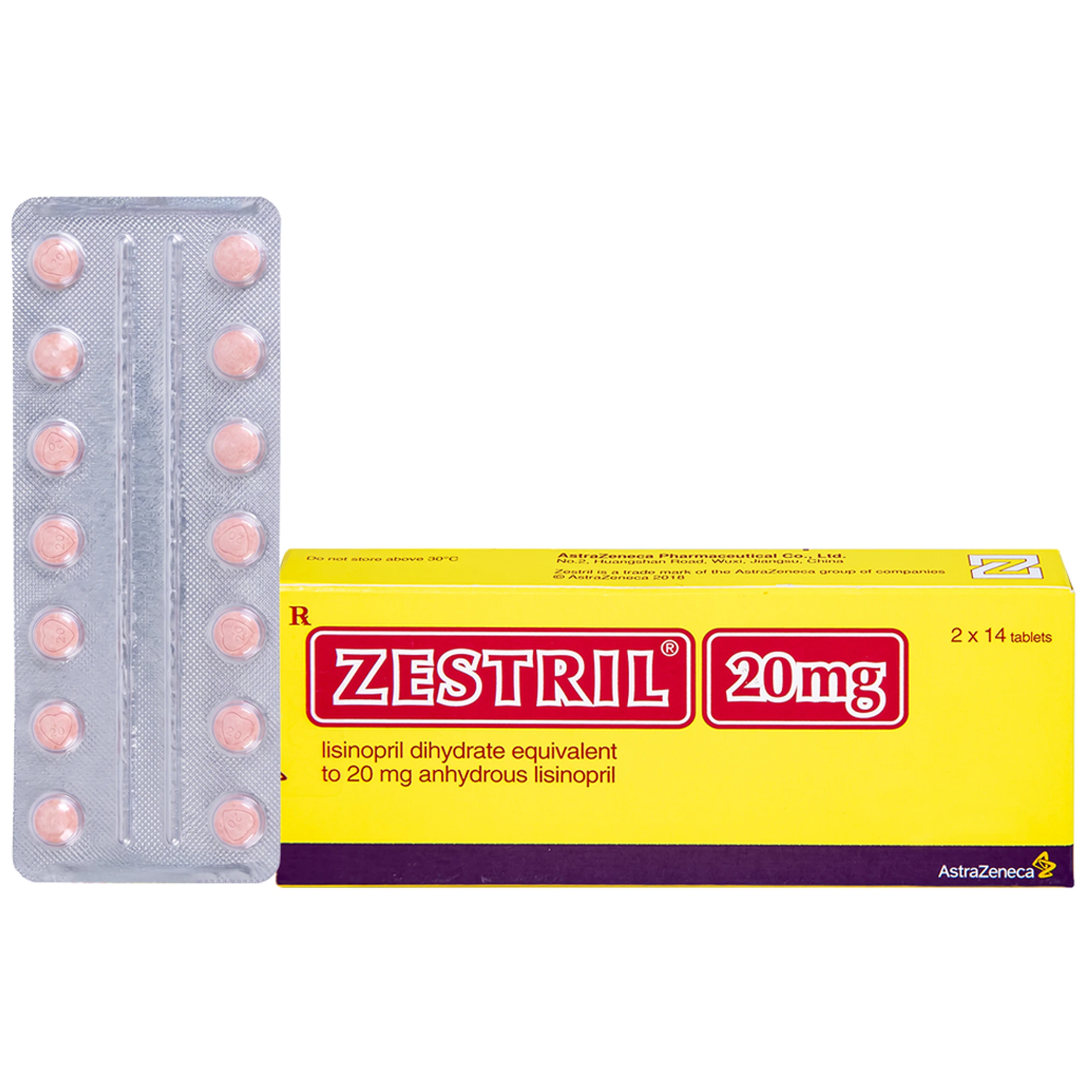 Thuốc Zestril 20mg AstraZeneca điều trị tăng huyết áp, suy tim (2 vỉ x 14 viên) 1