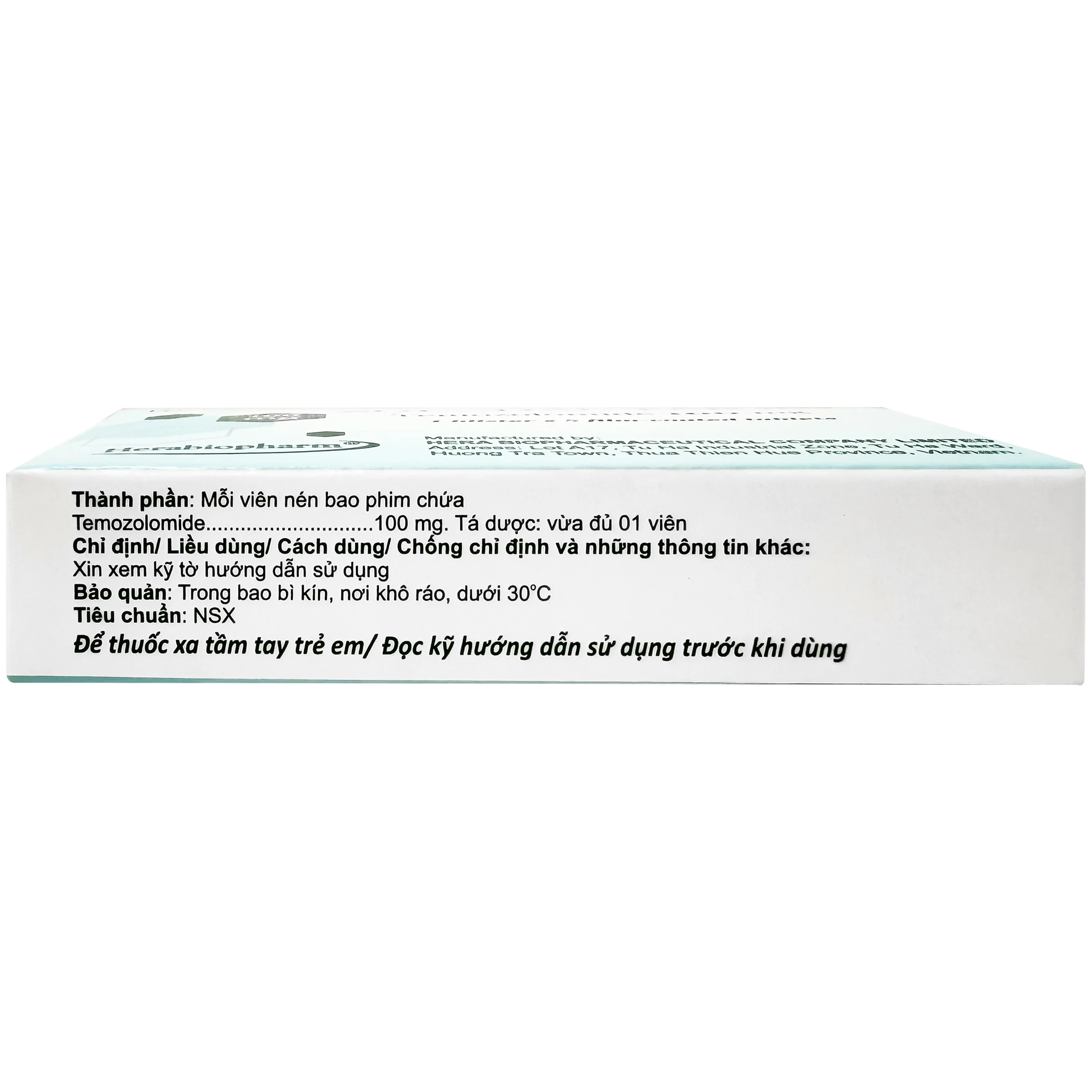 Thuốc Zolodal tab 100mg Herabiopharm điều trị u nguyên bào thần kinh đệm đa dạng (1 vỉ x 5 viên) 4