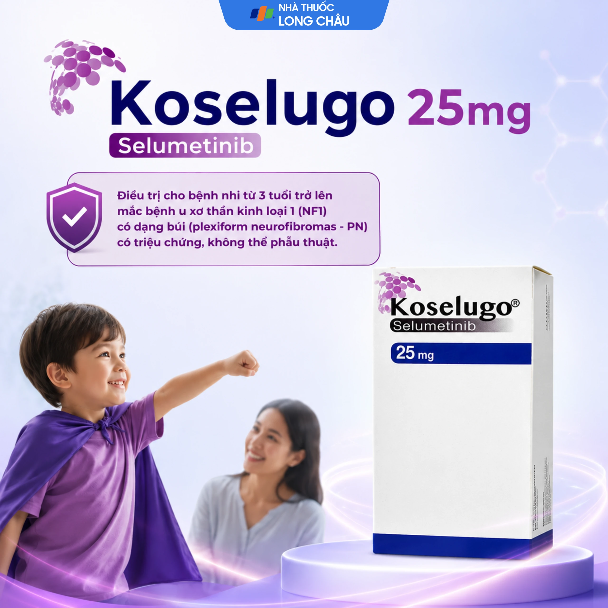 Thuốc Koselugo 25mg Astrazeneca Điều trị u xơ thần kinh loại 1 dạng búi (Hộp 60 viên) 2