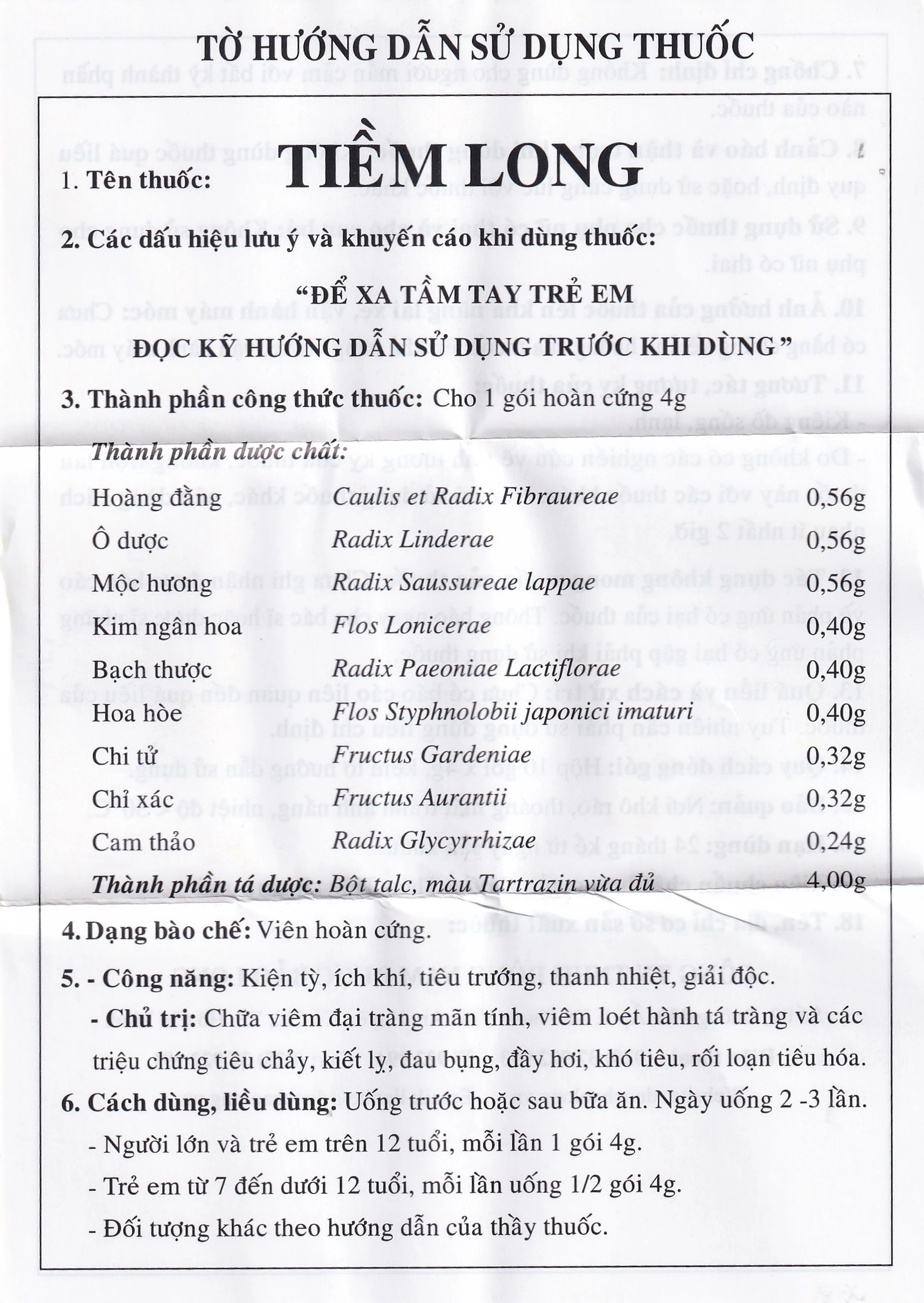 Thuốc Tiềm Long Bảo Long điều trị viêm đại tràng, loét hành tá tràng (10 gói x 4g)