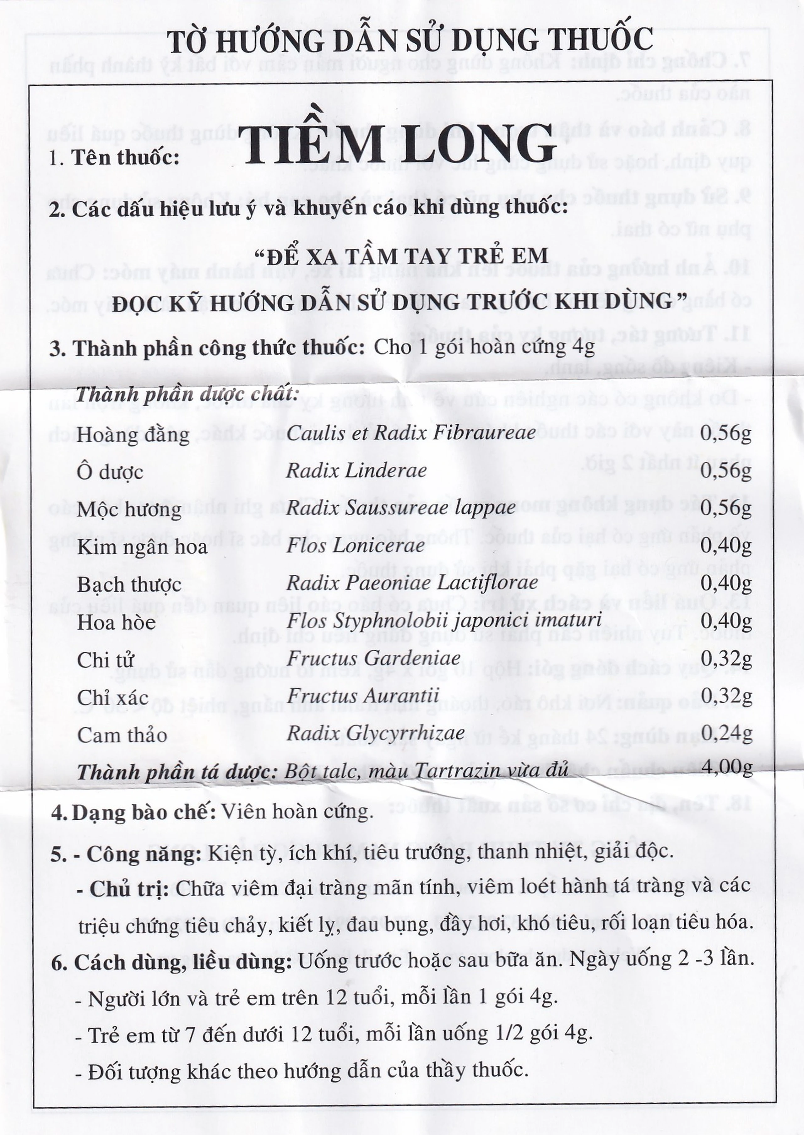 Thuốc Tiềm Long Bảo Long điều trị viêm đại tràng, loét hành tá tràng (10 gói x 4g)