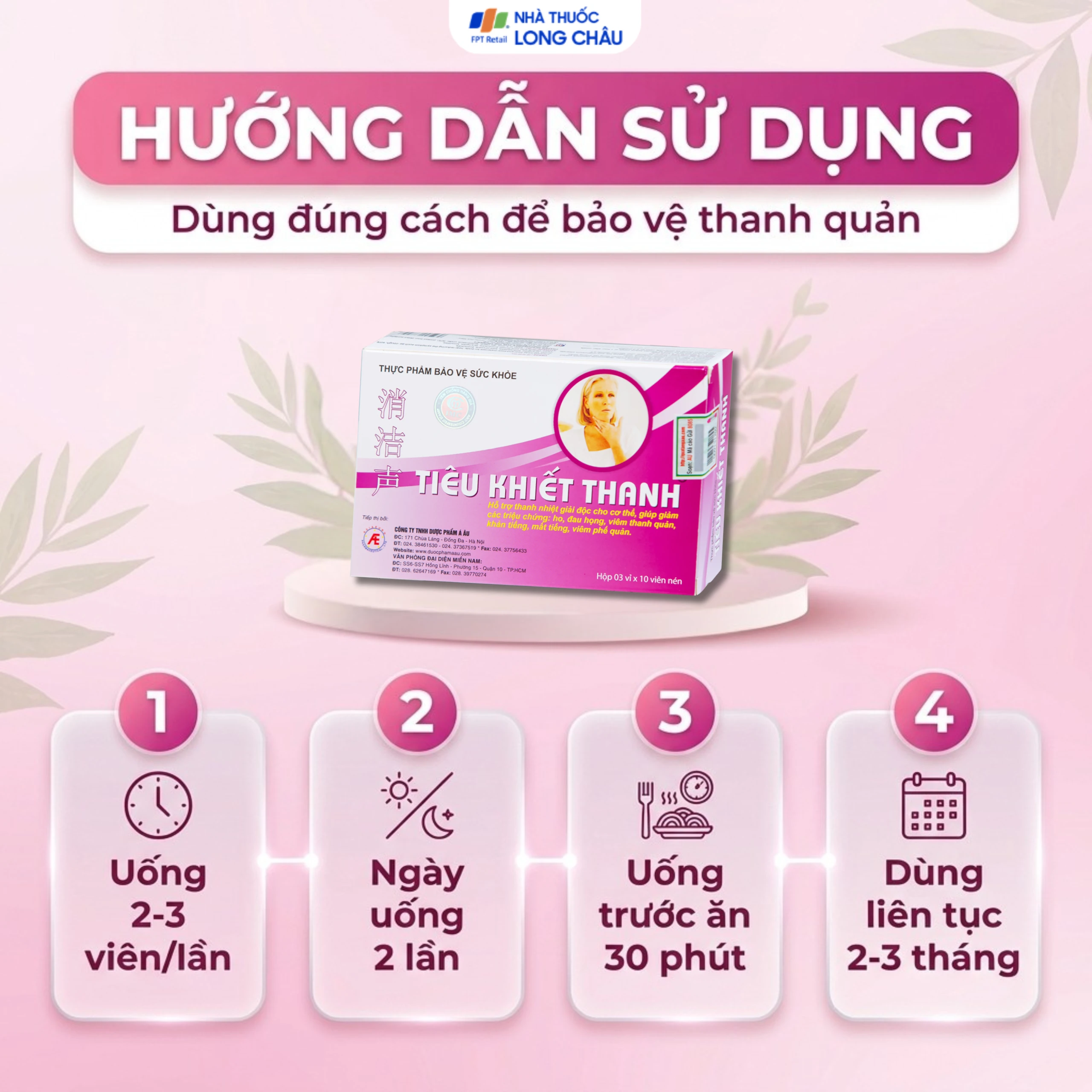 Viên uống Giảm ho Tiêu Khiết Thanh Á Âu (3 vỉ x 10 viên) 5