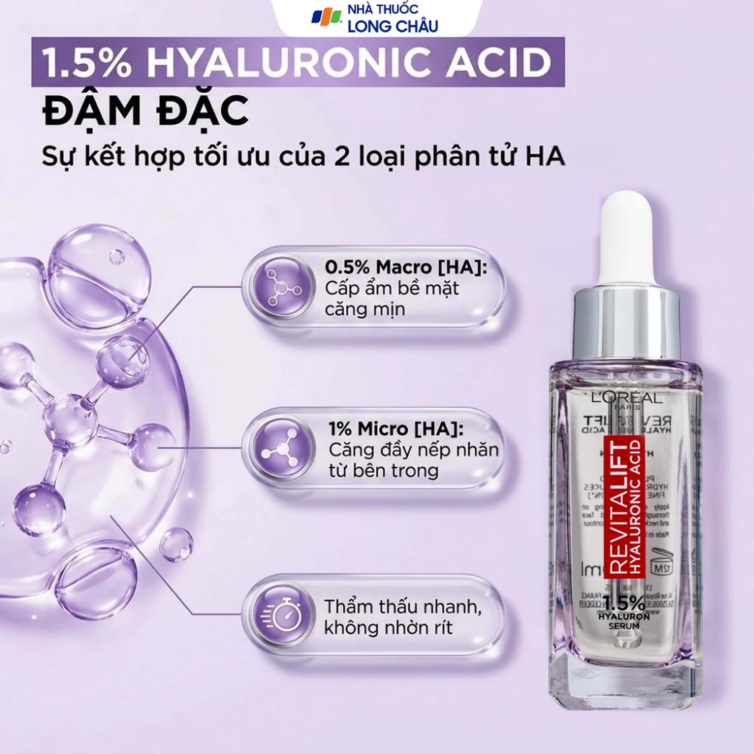 Tinh chất cấp ẩm căng mịn sáng da L'Oréal Revitalift Hyaluronic Acid (30ml) 3
