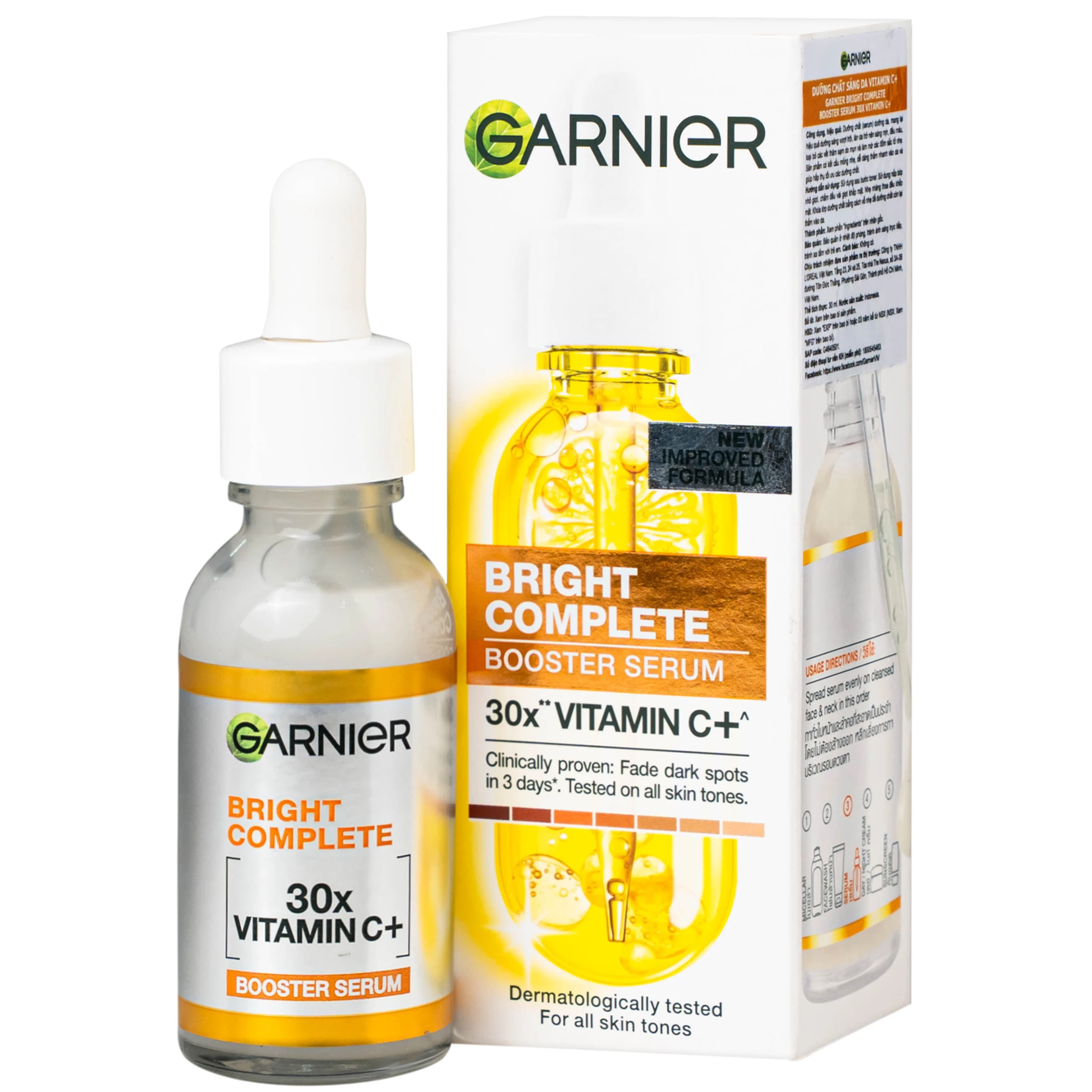 Tinh chất dưỡng sáng da, mờ thâm Garnier Skin Naturals Bright Complete 30x Vitamin C Booster Serum 30ml 1