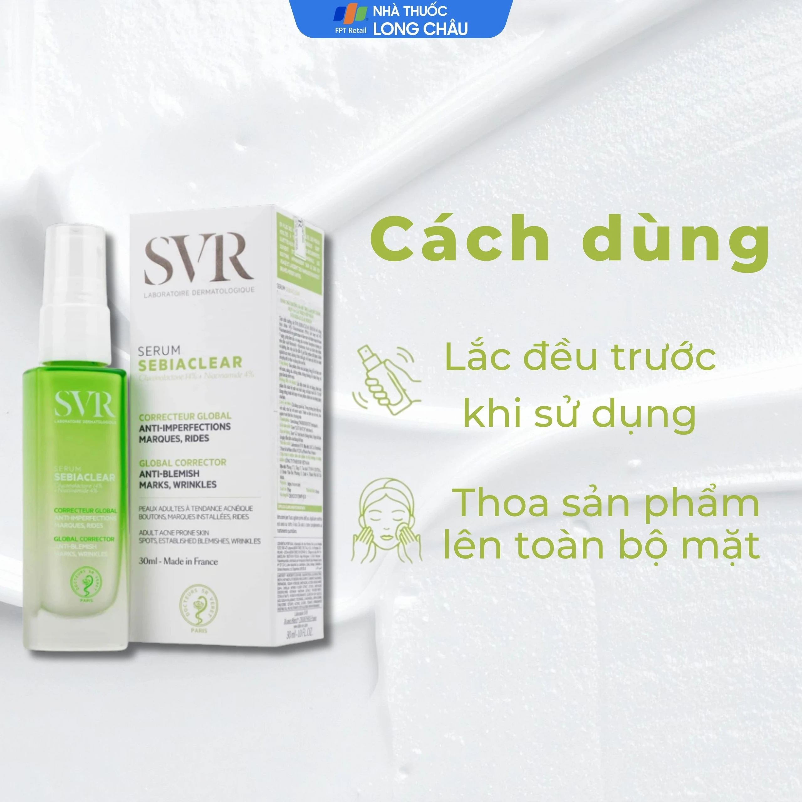 Tinh chất SVR Sebiaclear Serum giảm mụn mờ thâm, làm mịn da (30ml)