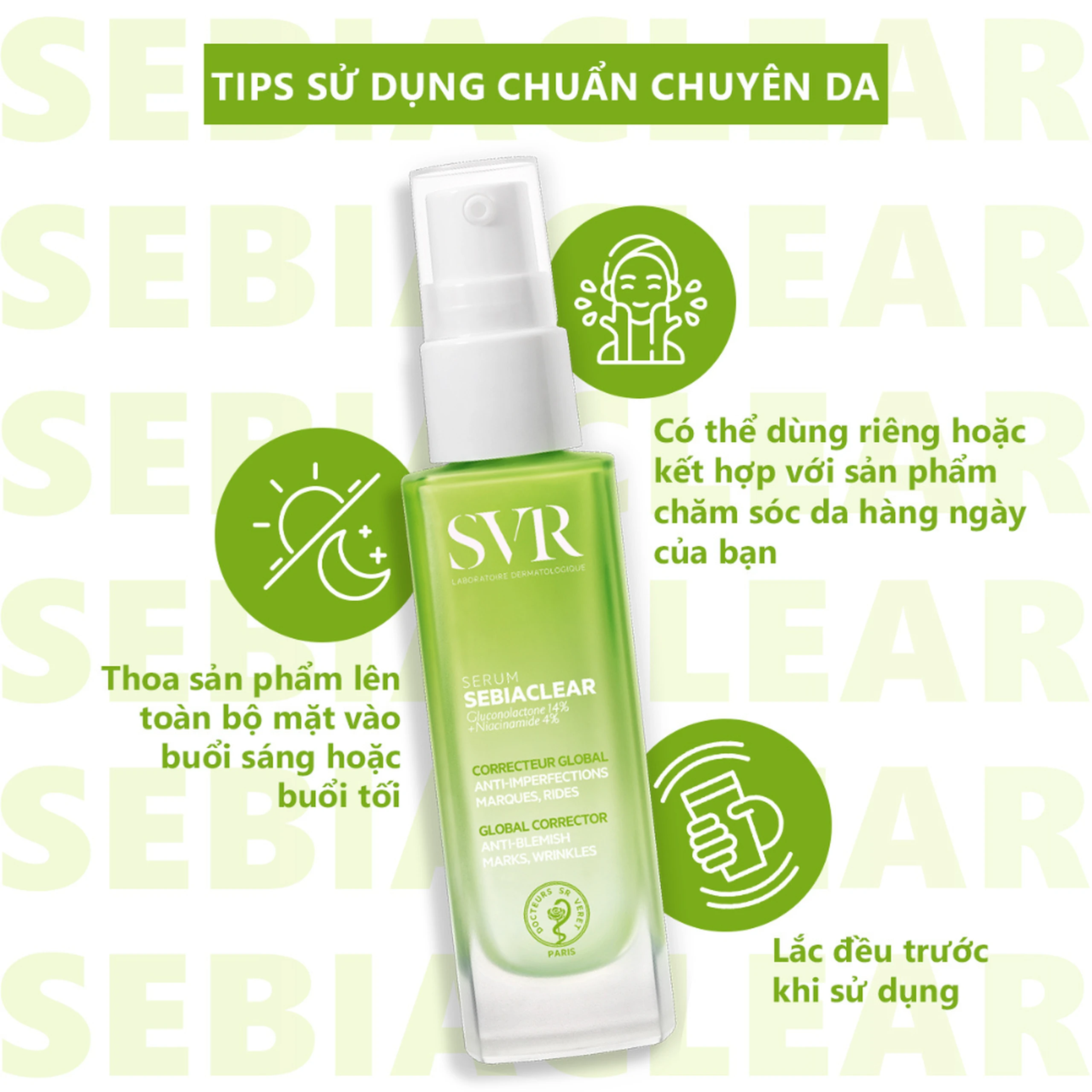 Tinh chất SVR Sebiaclear Serum giảm mụn mờ thâm, làm mịn da (30ml) 6