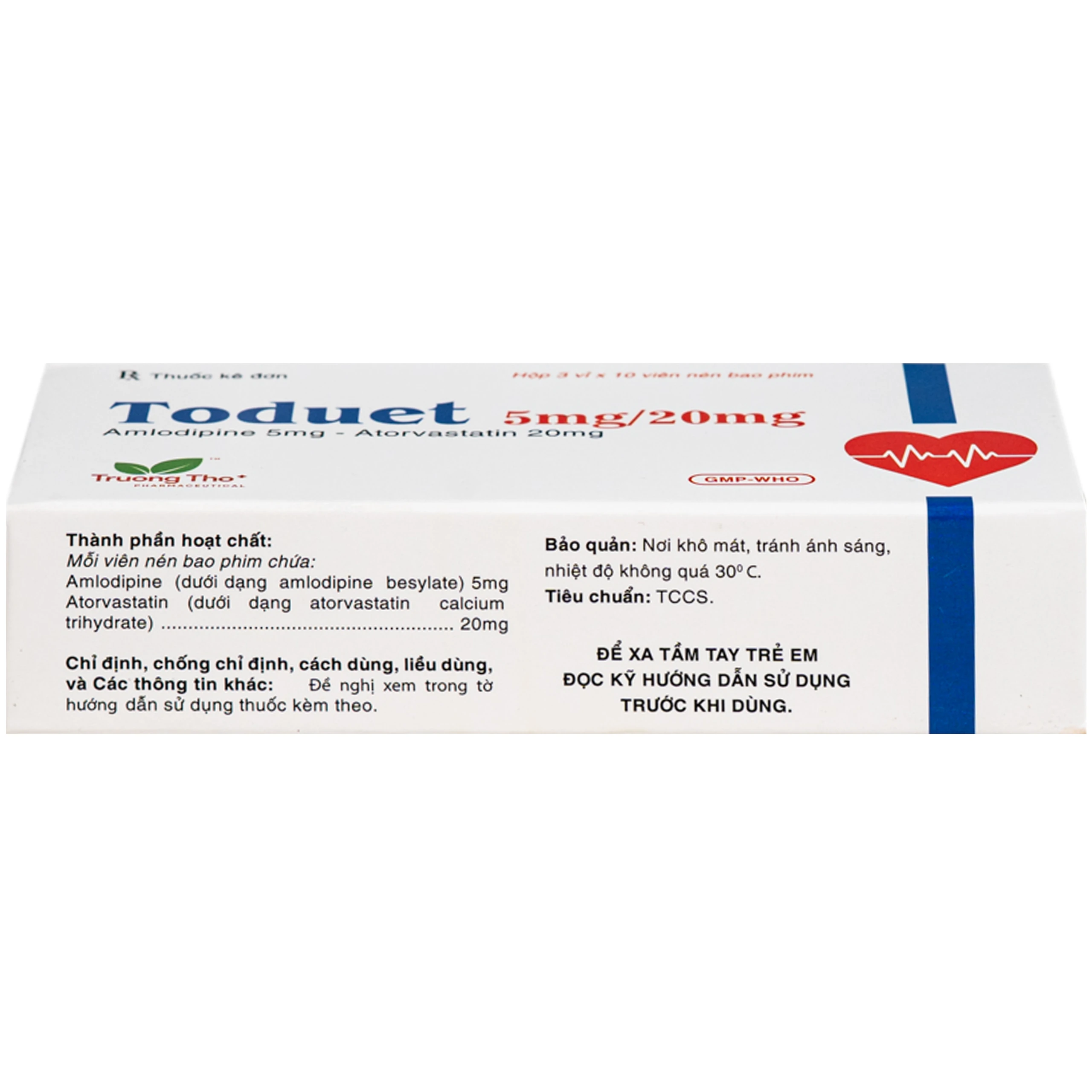 Thuốc Toduet 5mg/20mg điều trị tăng huyết áp kèm rối loạn lipid máu (3 vỉ x 10 viên) 4