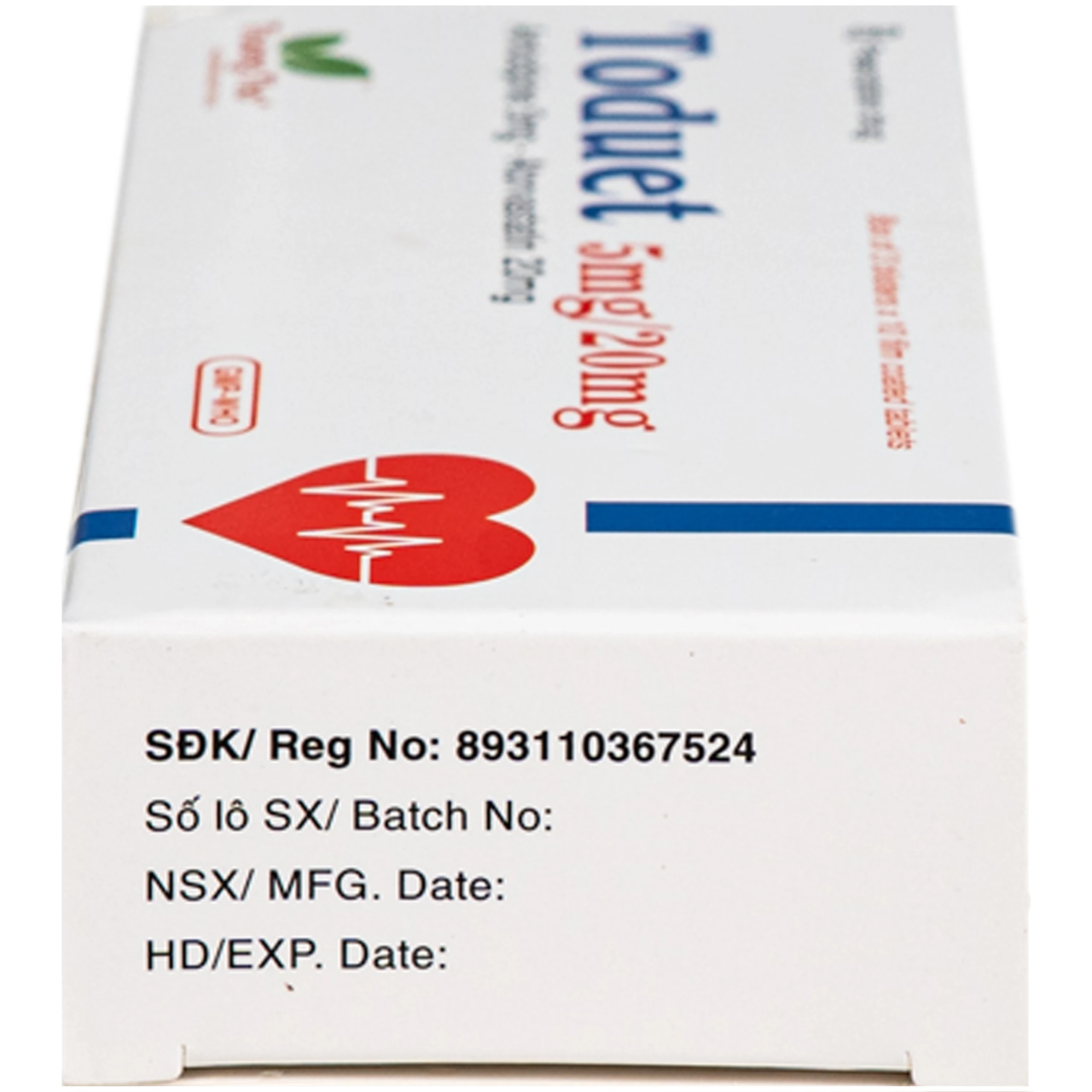 Thuốc Toduet 5mg/20mg điều trị tăng huyết áp kèm rối loạn lipid máu (3 vỉ x 10 viên) 5
