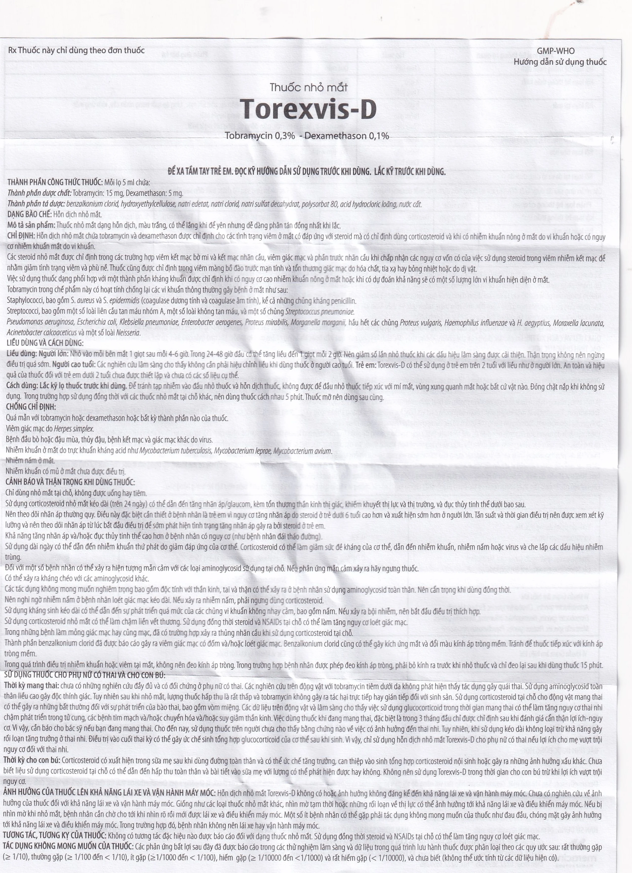 Thuốc nhỏ mắt Torexvis 0,3% Gia Nguyễn phòng và điều trị viêm và ngăn ngừa nhiễm khuẩn (5ml)