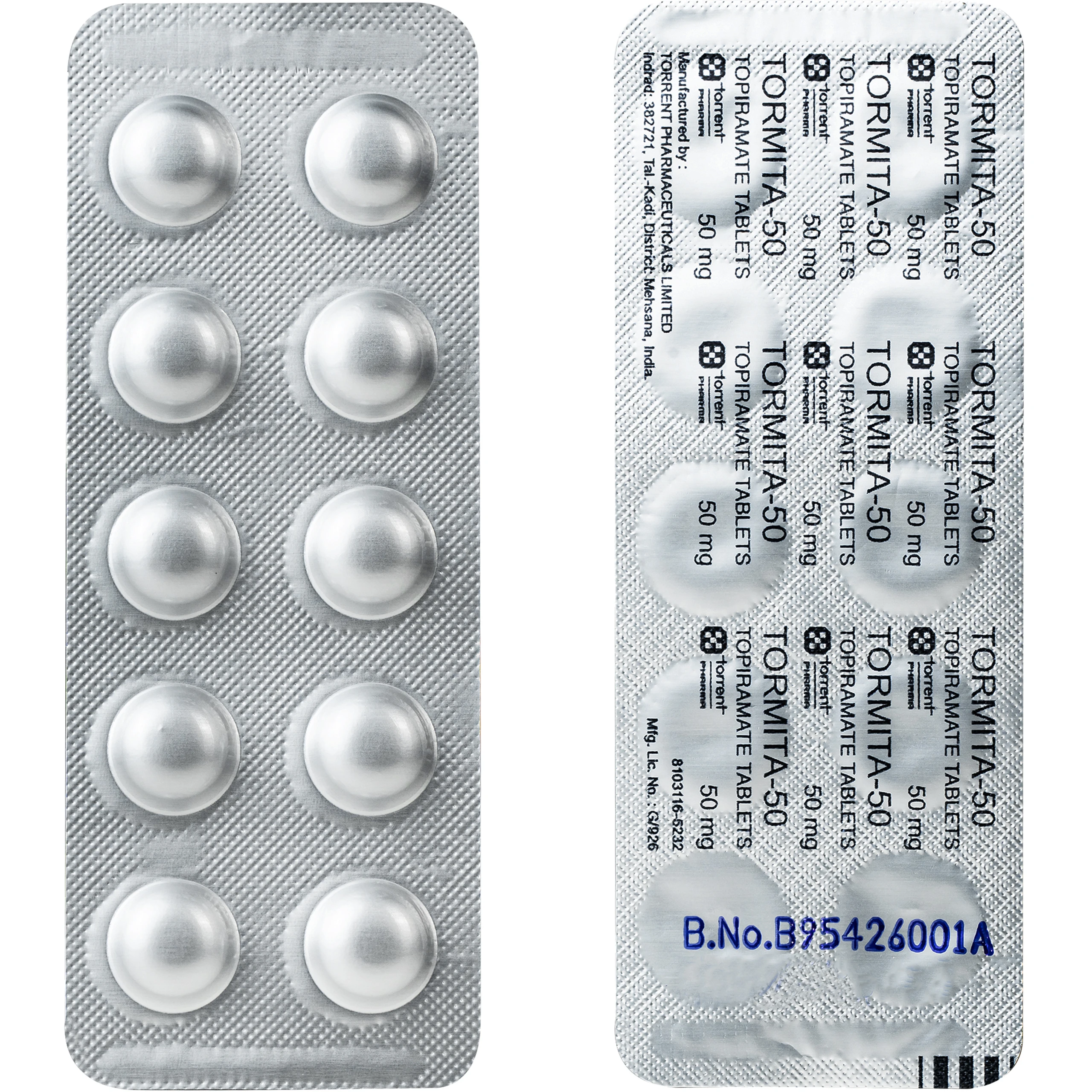 Thuốc Tormita 50mg Torrent điều trị đơn độc hoặc hỗ trợ cơn động kinh khởi phát cục bộ hoặc có cơn động kinh toàn thể có co cứng, giật rung, phòng ngừa đau nửa đầu (10 vỉ x 10 viên) 4