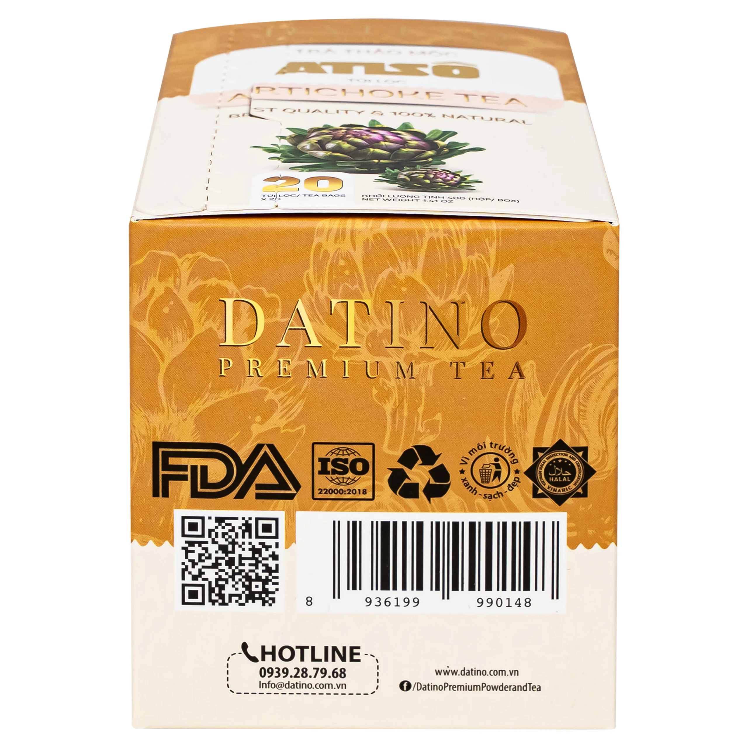 Trà Thảo Mộc Atiso Datino Premium Tea (20 túi lọc x 2g)
