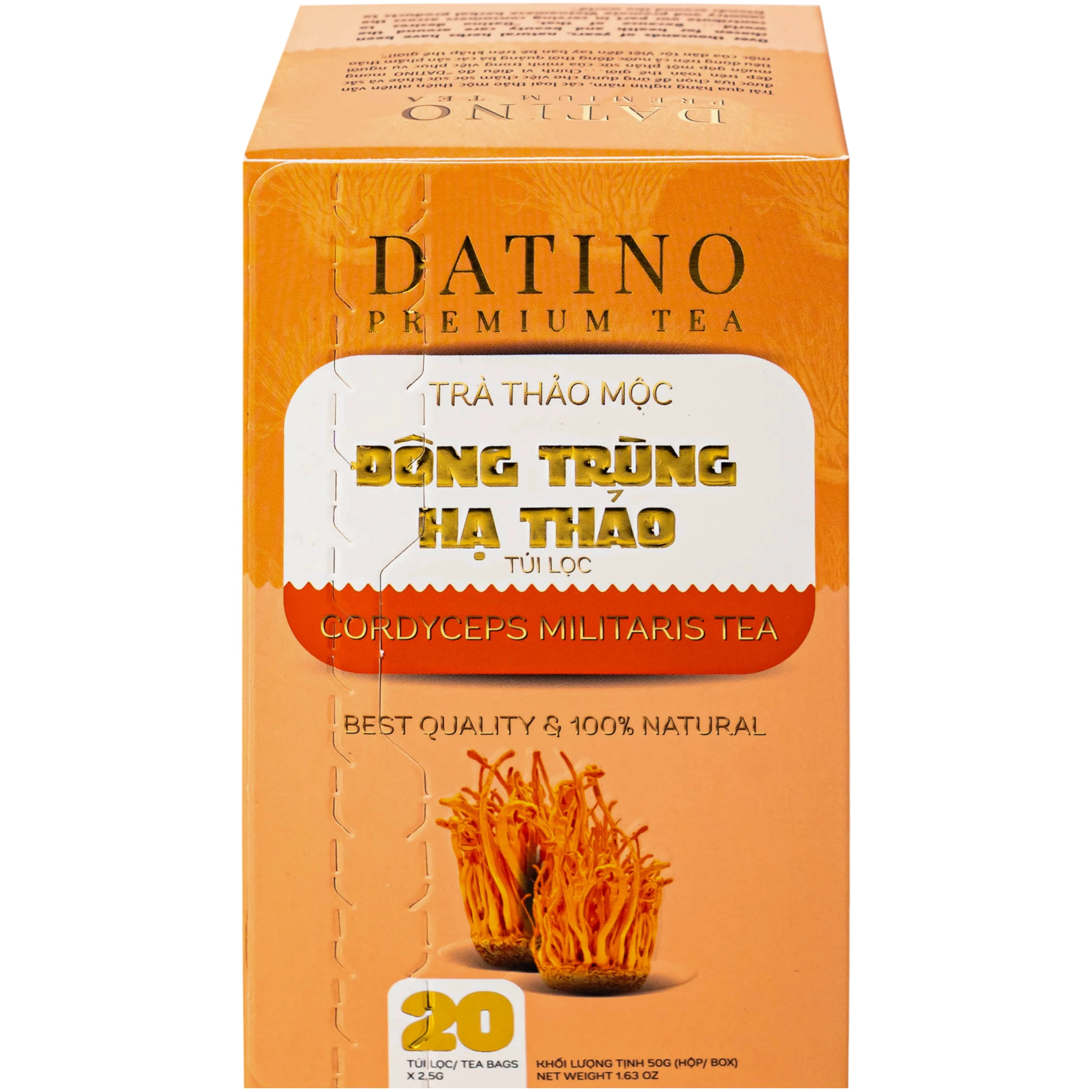 Trà thảo mộc đông trùng hạ thảo túi lọc Datino premium tea (20 túi x 2,5g)