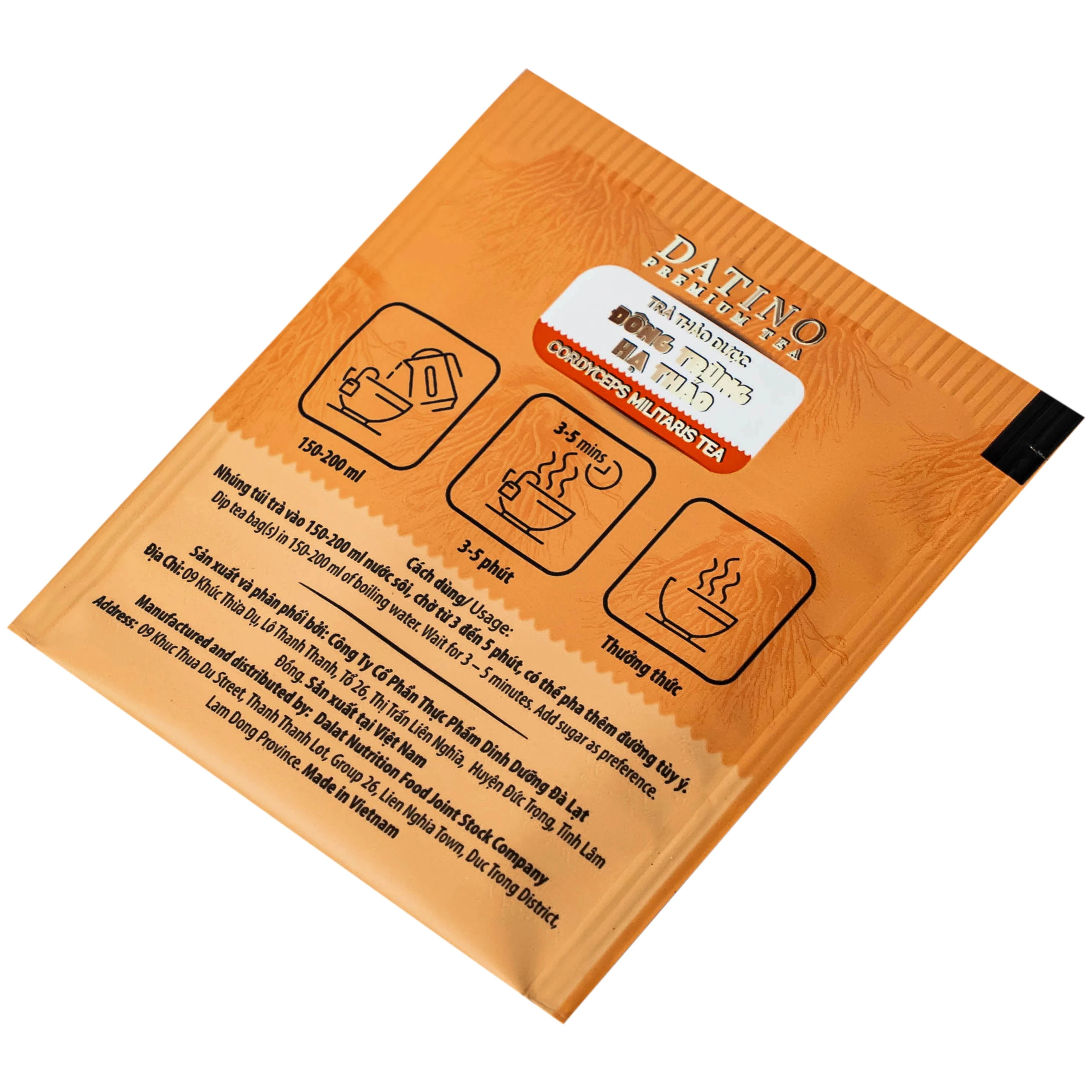 Trà thảo mộc đông trùng hạ thảo túi lọc Datino premium tea (20 túi x 2,5g)