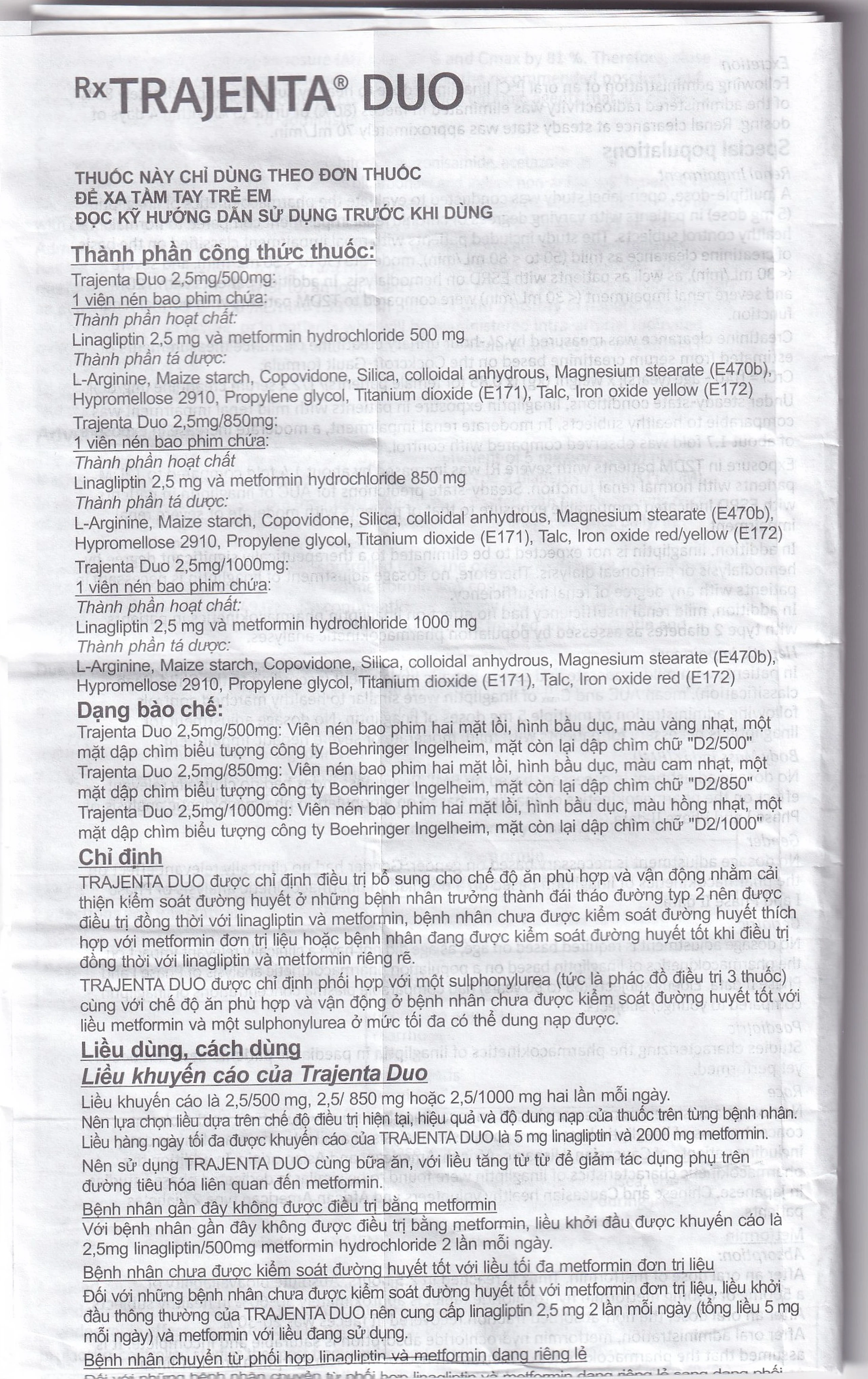 Thuốc Trajenta Duo 2.5mg/850mg Boehringer điều trị đái tháo đường típ 2 (14 viên)