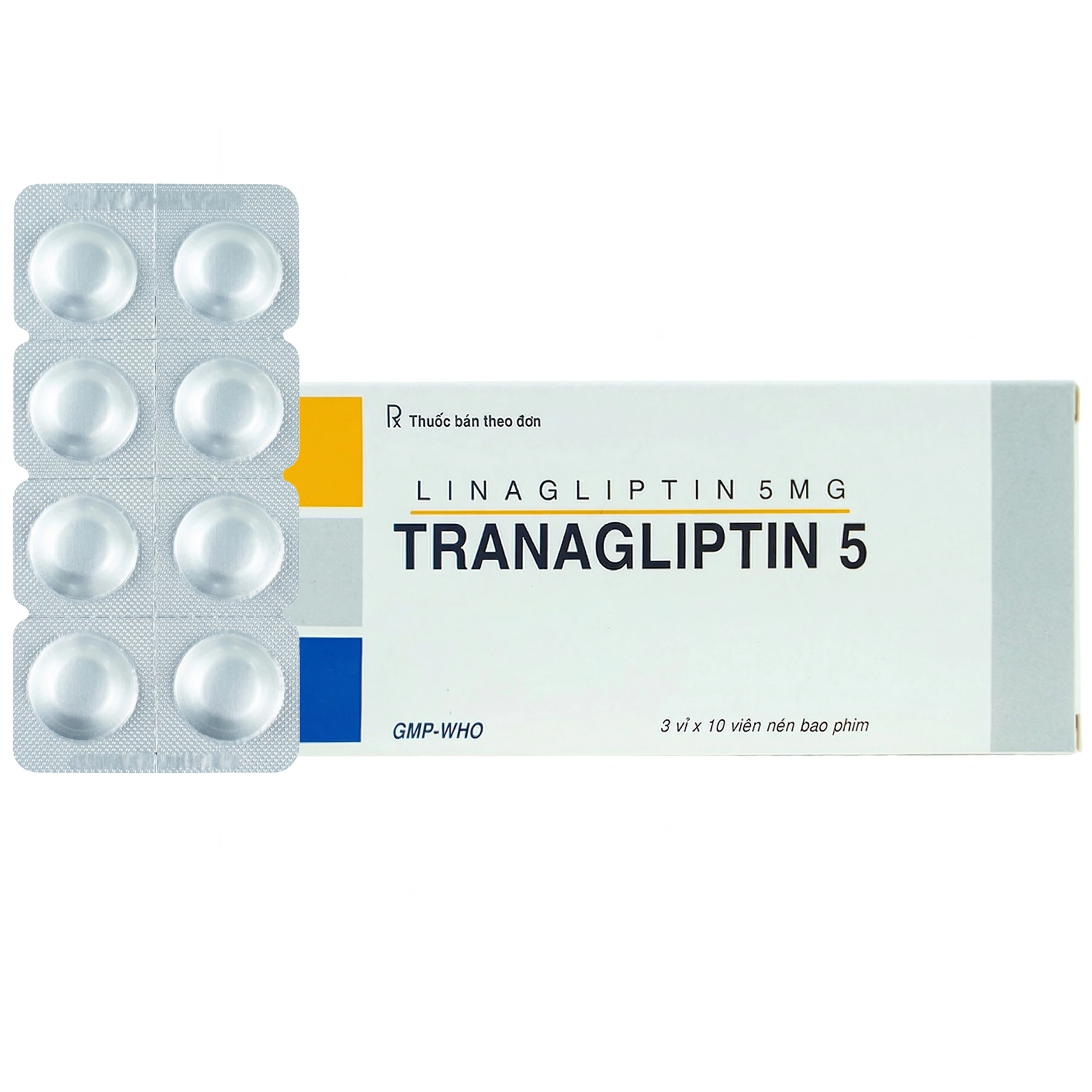 Thuốc Tranagliptin 5 Tipharco điều trị đái tháo đường típ 2 (3 vỉ x 10 viên) 