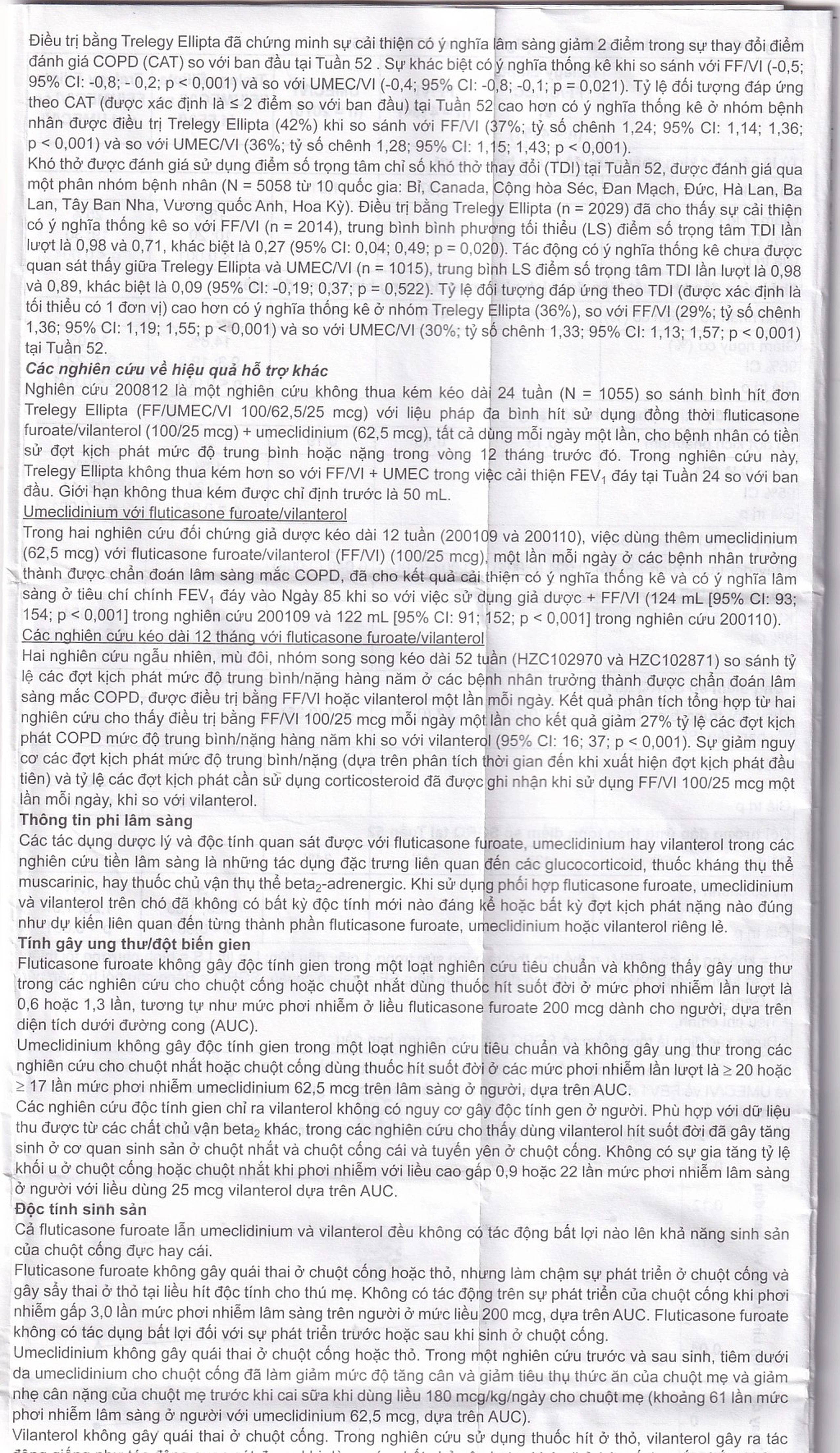 Thuốc bột hít phân liều Trelegy Ellipta GSK điều trị bệnh phổi tắc nghẽn mãn tính (30 liều hít)