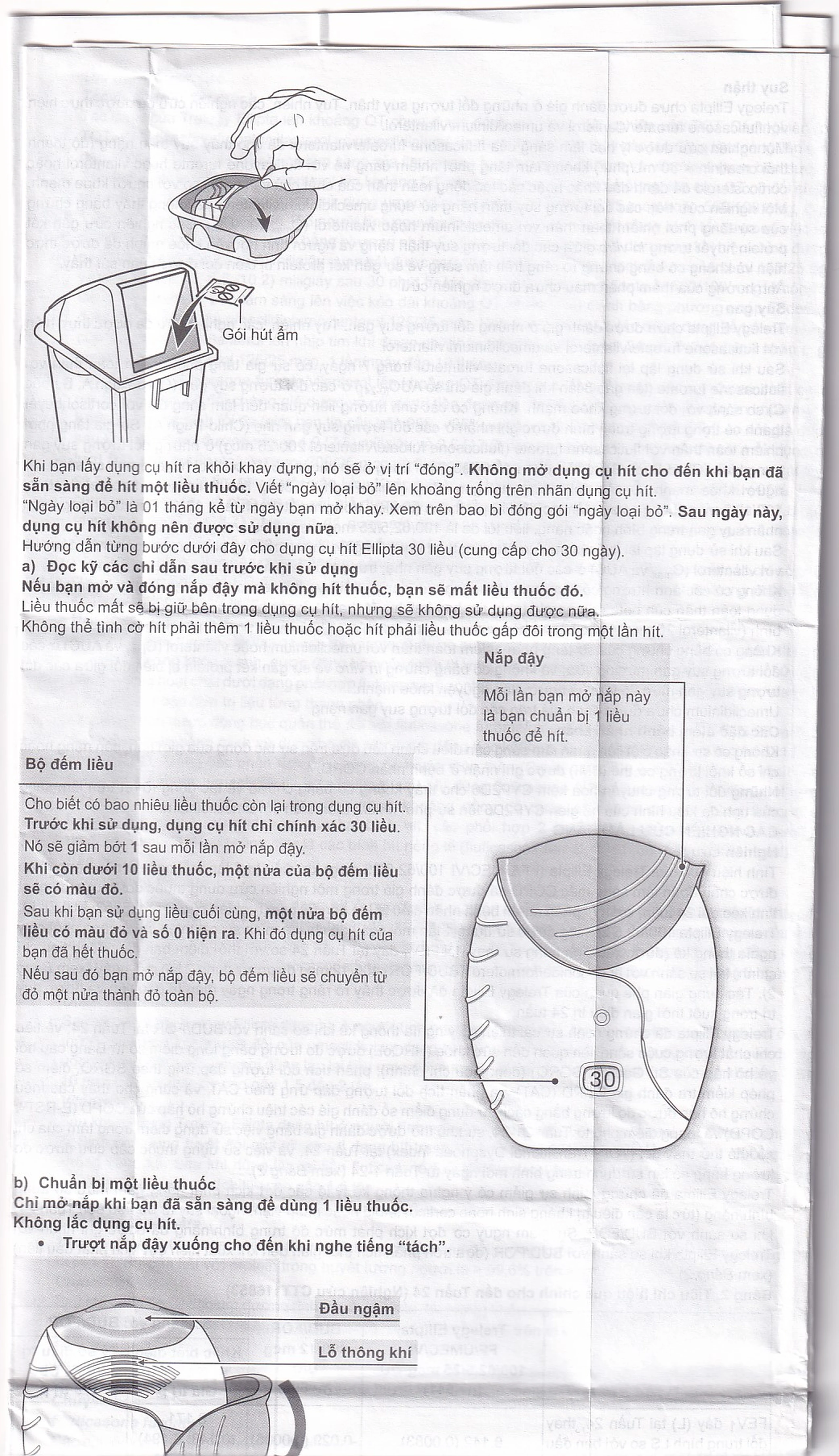 Thuốc bột hít phân liều Trelegy Ellipta GSK điều trị bệnh phổi tắc nghẽn mãn tính (30 liều hít)