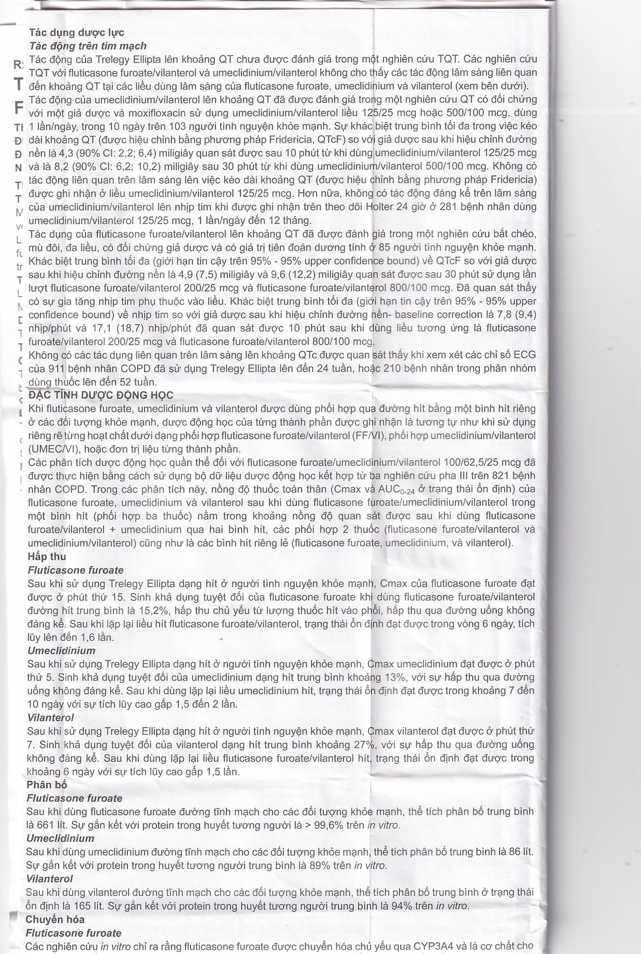 Thuốc bột hít phân liều Trelegy Ellipta GSK điều trị bệnh phổi tắc nghẽn mãn tính (30 liều hít)