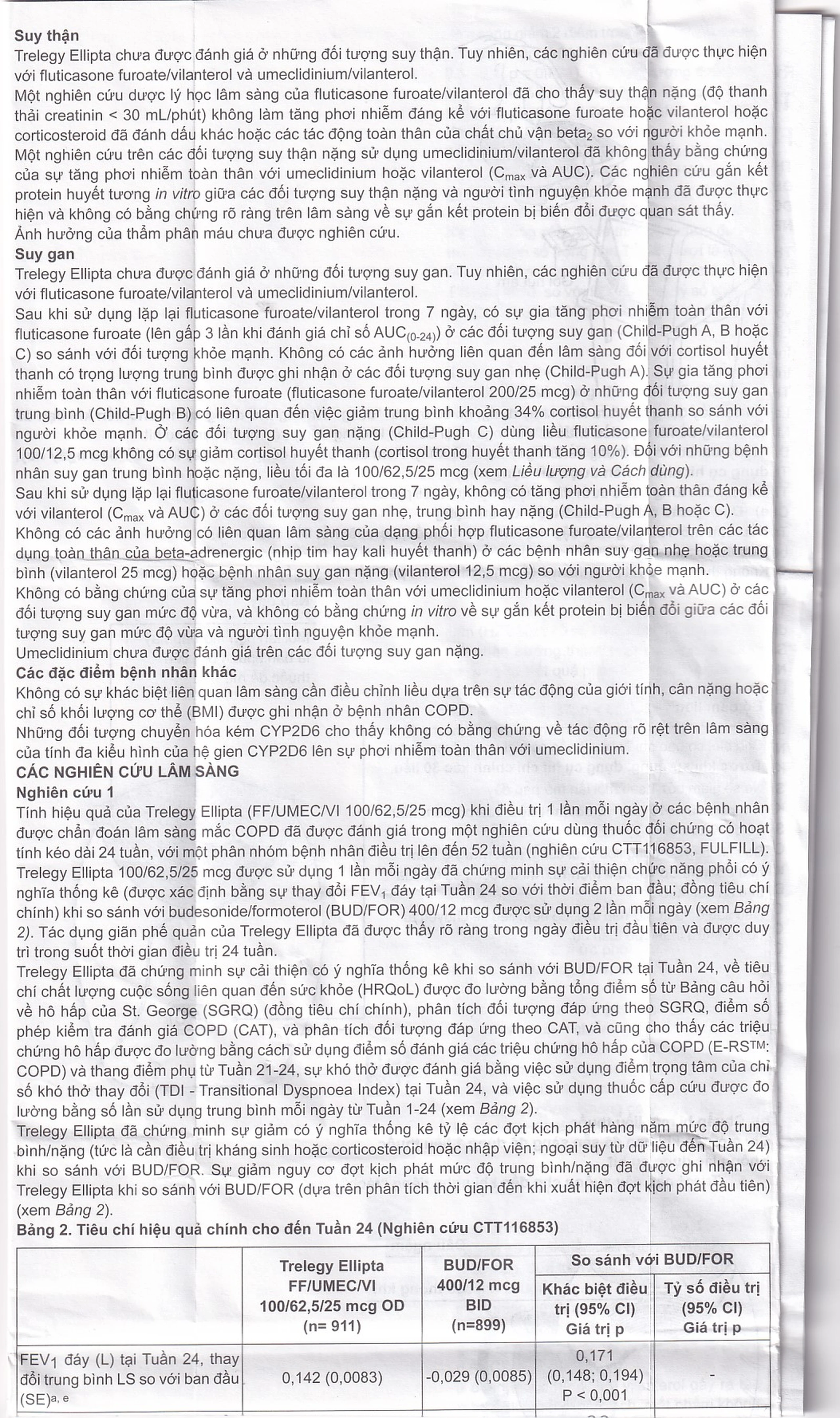 Thuốc bột hít phân liều Trelegy Ellipta GSK điều trị bệnh phổi tắc nghẽn mãn tính (30 liều hít)