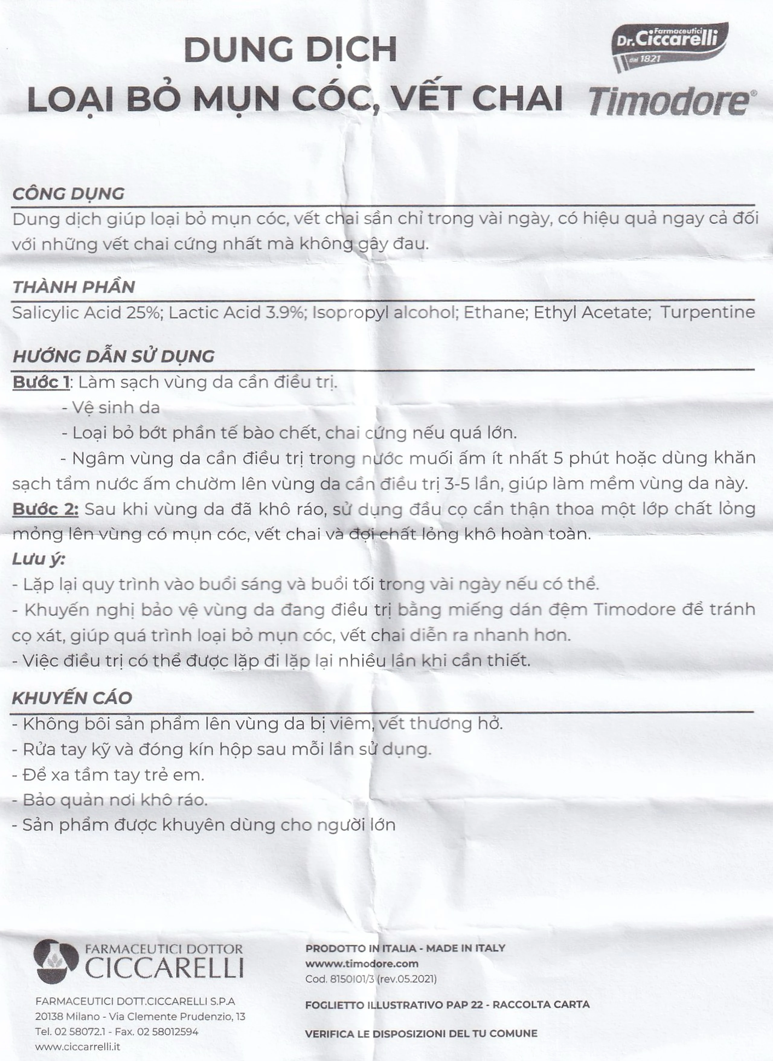 Dung dịch bôi mụn cóc Timodore 12ml hỗ trợ loại bỏ mụn cóc, vết chai sần