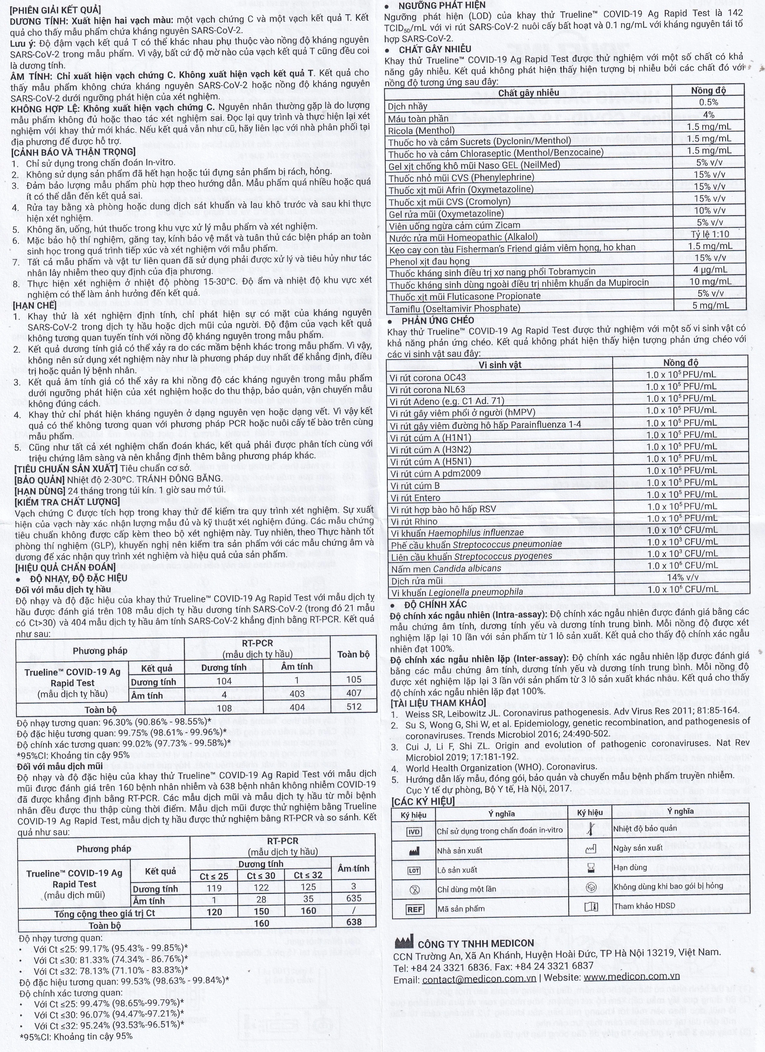 Kit test Covid Trueline - việt nam khay thử xét nghiệm kháng nguyên Sars Cov-2 (25 kit)