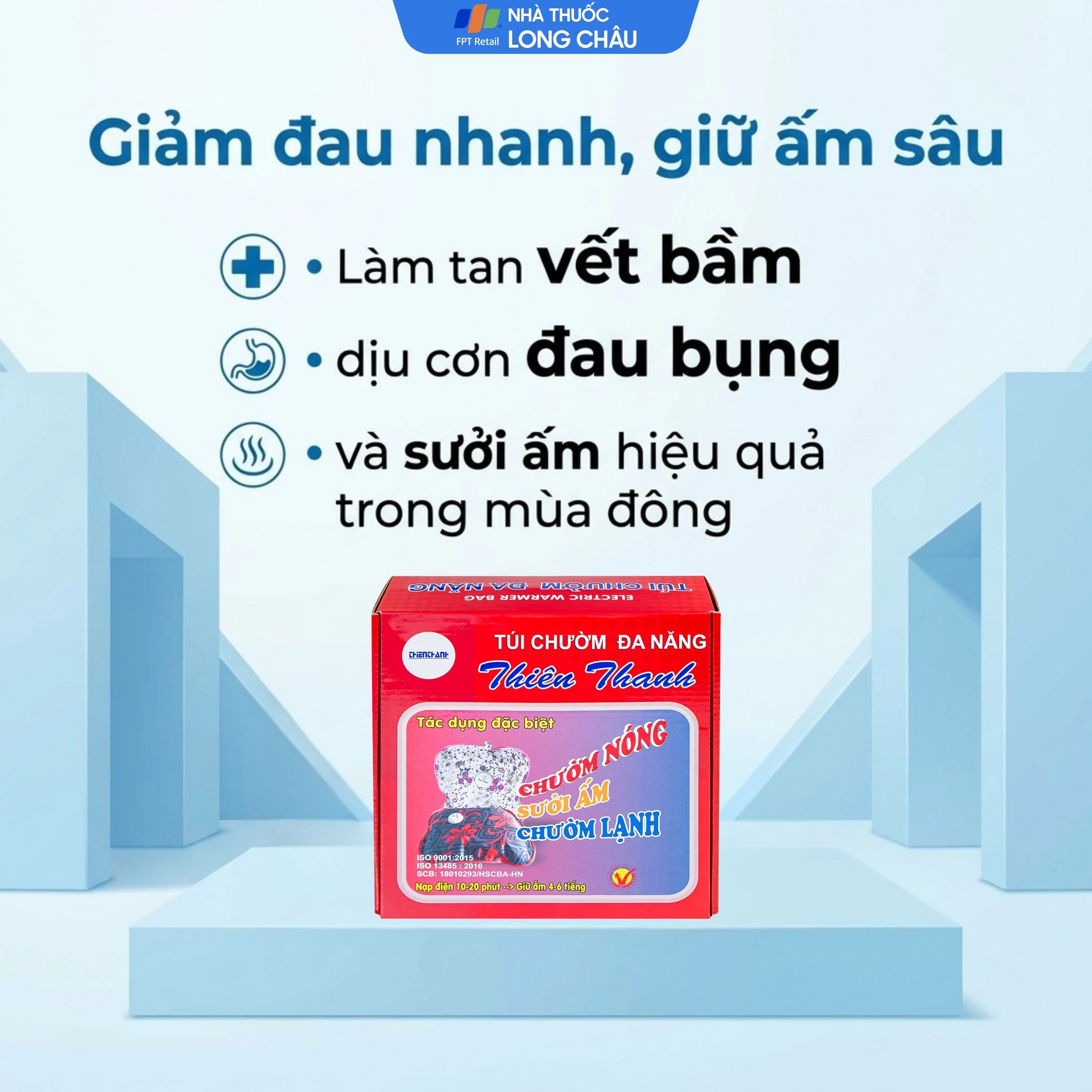 Túi chườm đa năng Thiên Thanh nhỏ hỗ trợ chườm nóng, chườm lạnh, giữ ấm 4 - 6 tiếng 5