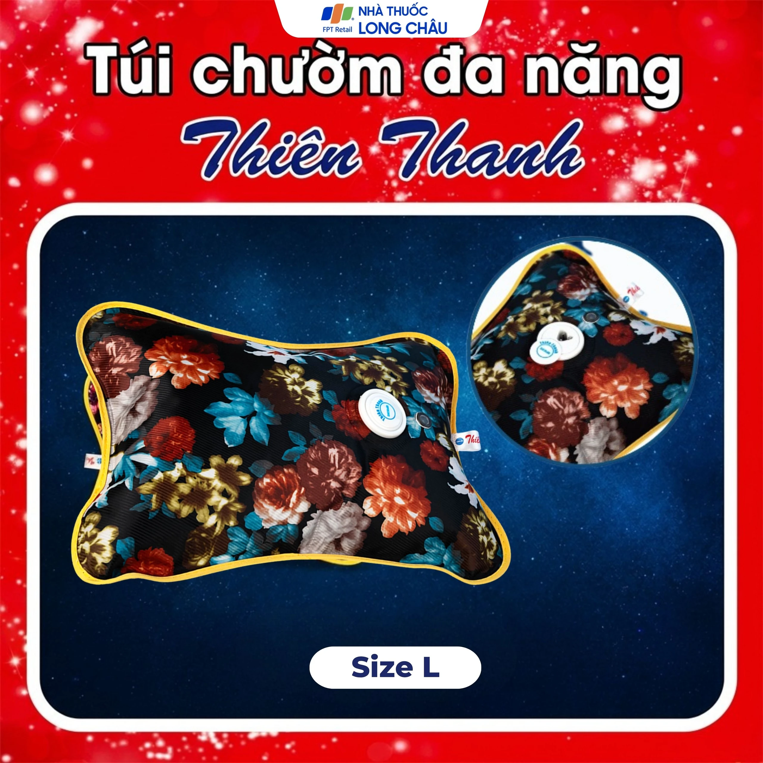 Túi chườm đa năng Thiên Thanh lớn size L hỗ trợ chườm nóng, chườm lạnh, giữ ấm 4 - 6 tiếng