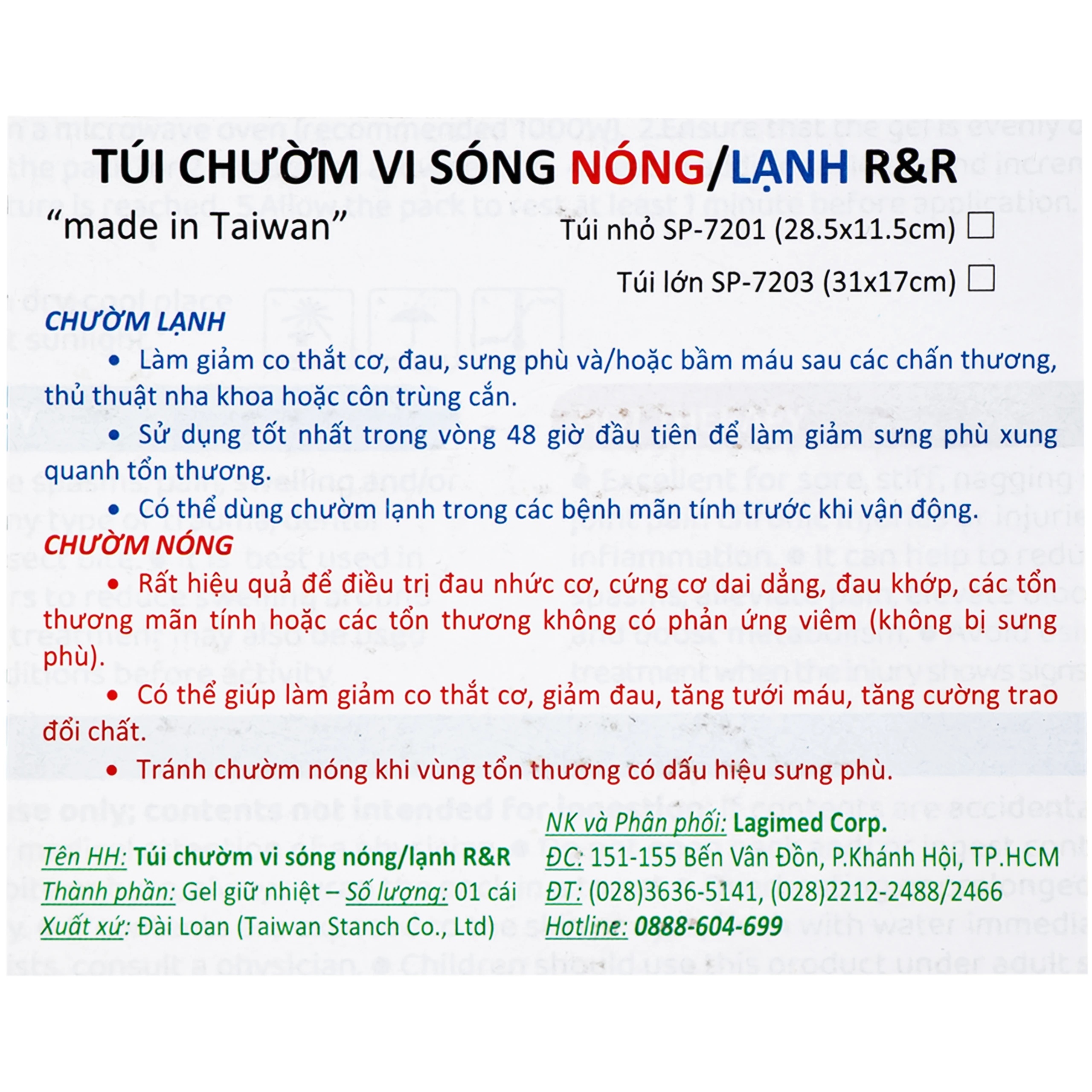 Túi chườm nóng, lạnh Rexicare gel (31x17cm) Làm giảm co thắt cơ, đau, sưng phù, bầm máy sau chấn thương, thủ thuật nha khoa, côn trùng cắn 6
