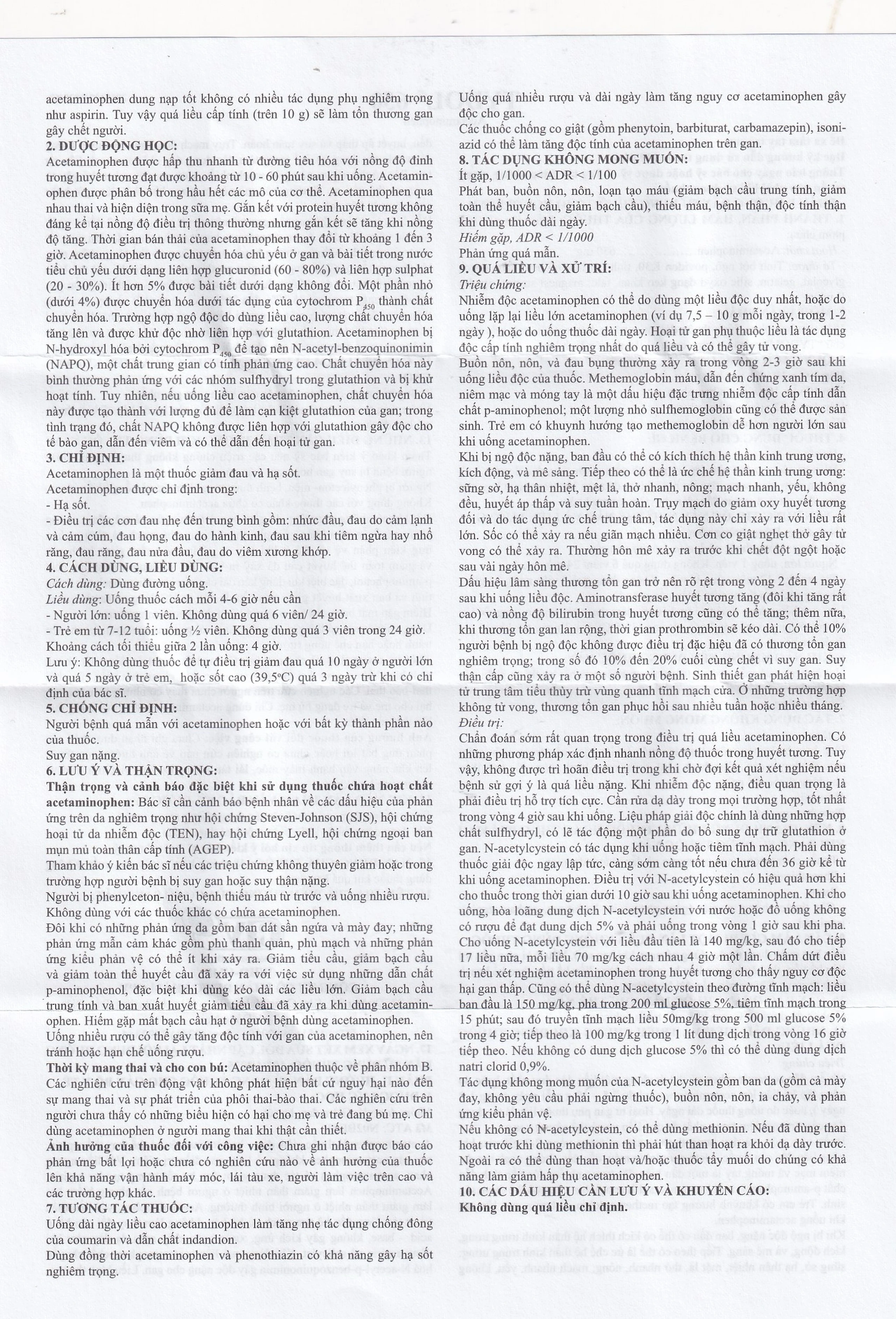 Thuốc Tydol 650 OPV giảm đau và hạ sốt từ nhẹ đến trung bình (10 vỉ x 12 viên)