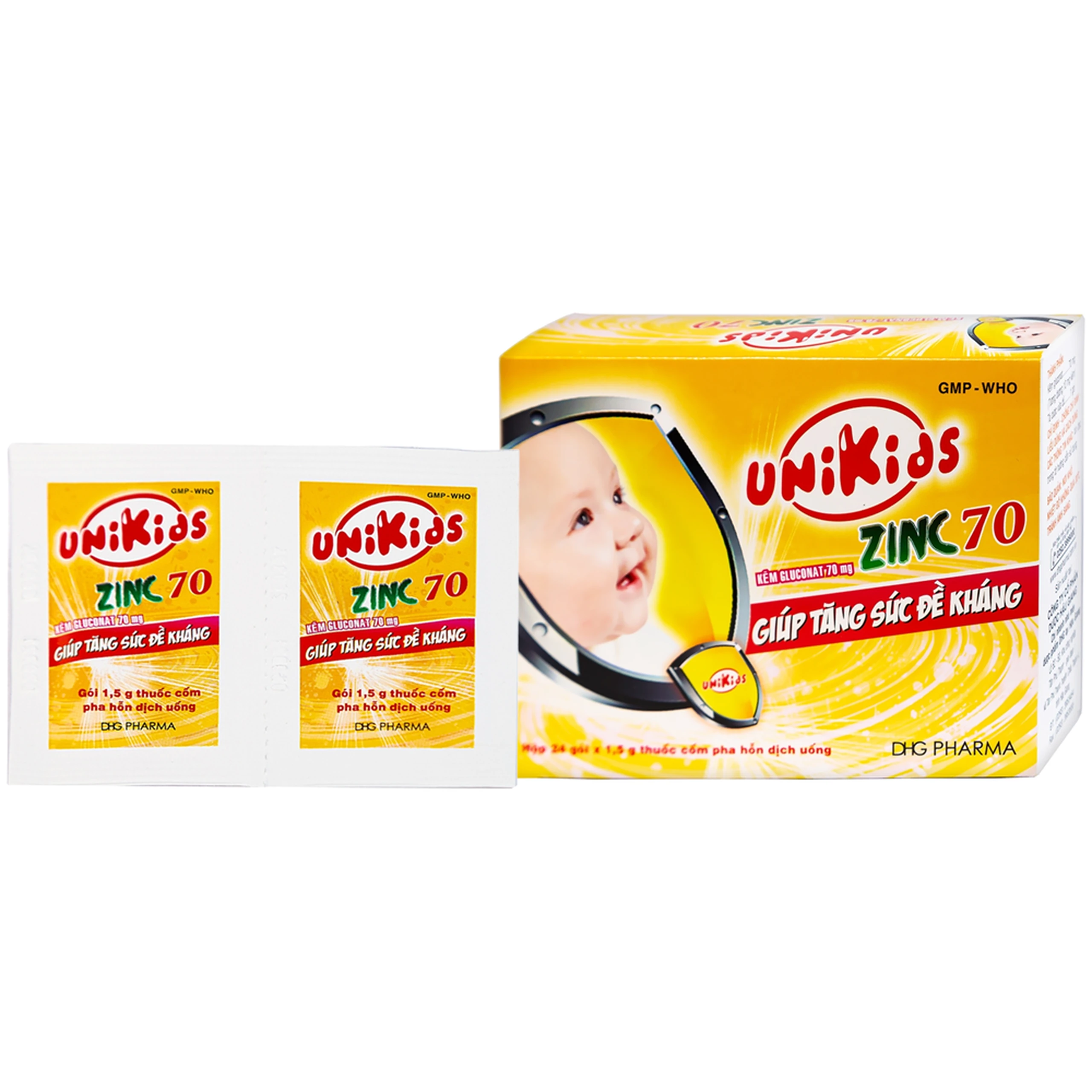 Cốm Unikids Zinc 70 DHG tăng cường sức đề kháng (24 gói x 1.5g)